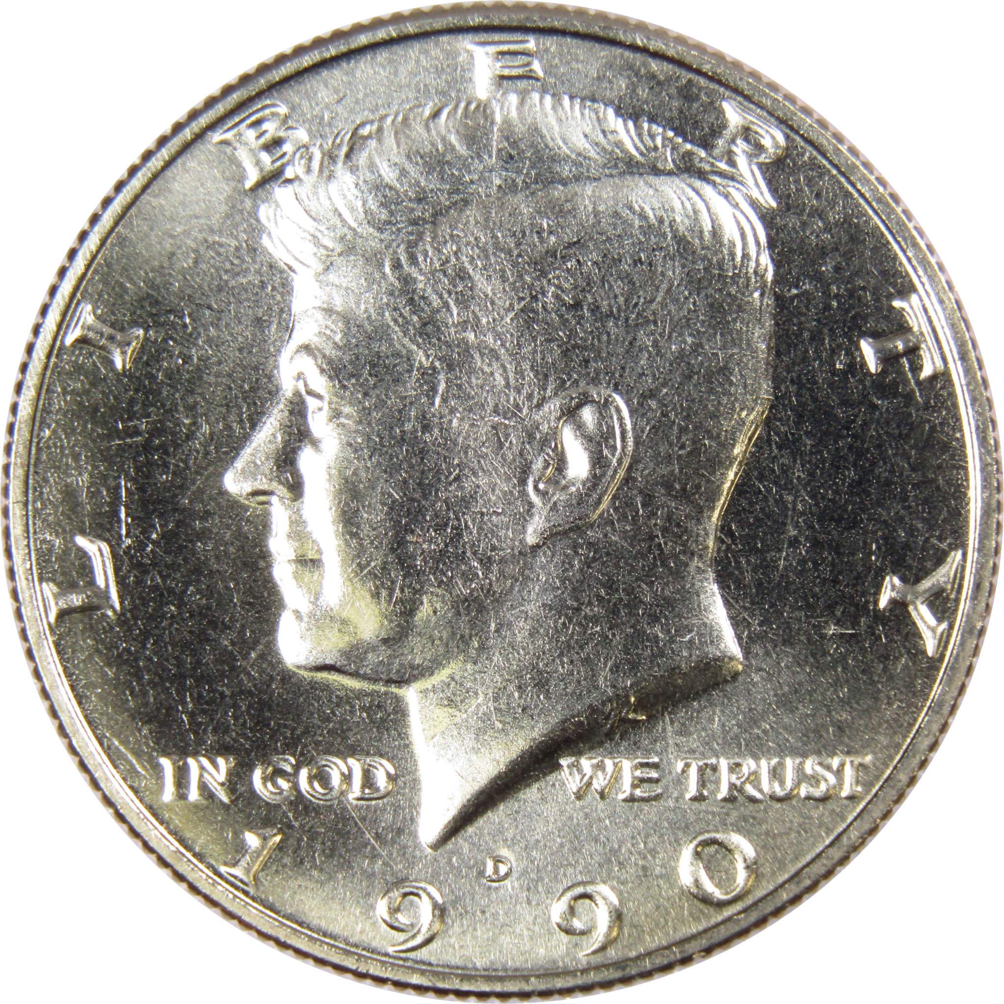 1990 D Kennedy Half Dollar Clad Uncirculated Mint State 50c Coin