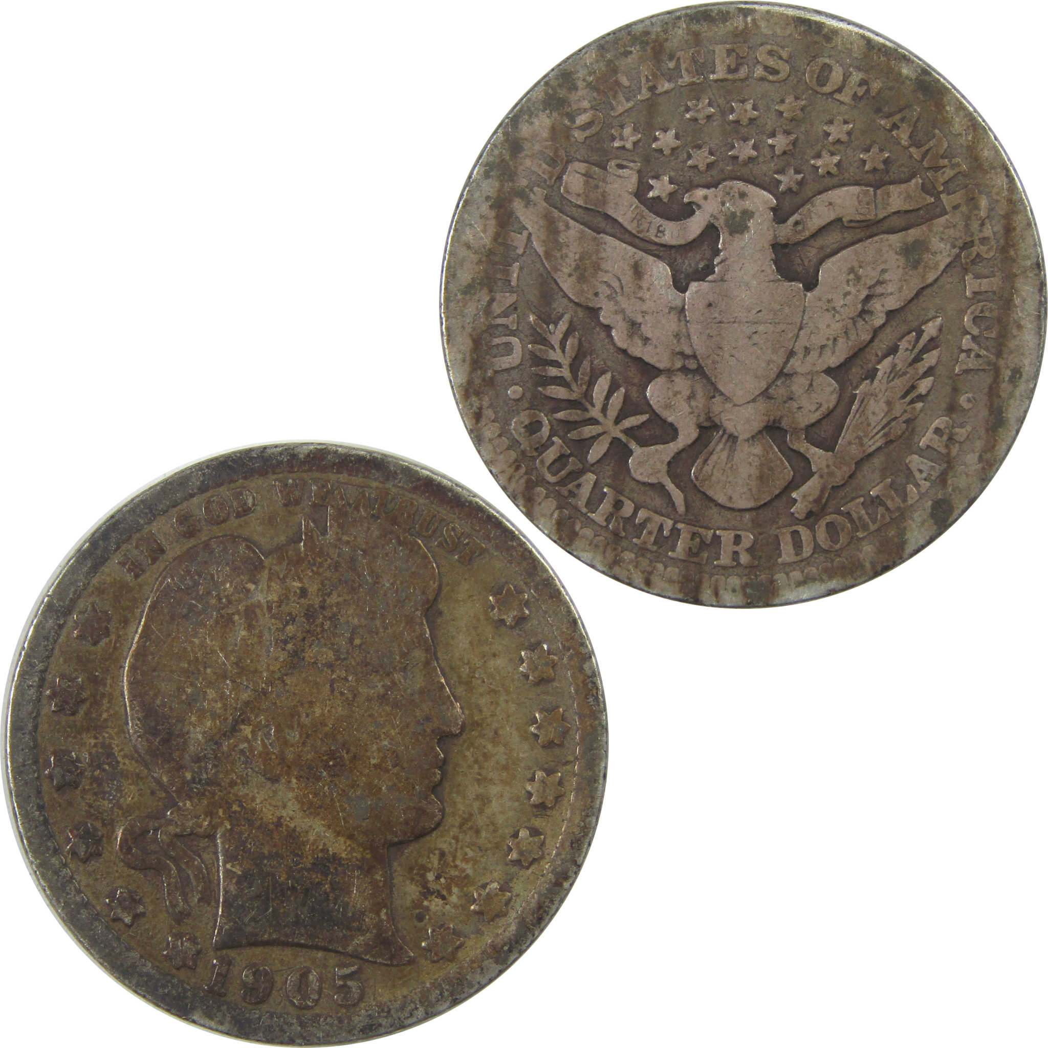 1905 Barber Quarter AG About Good Silver 25c Coin SKU:I21797