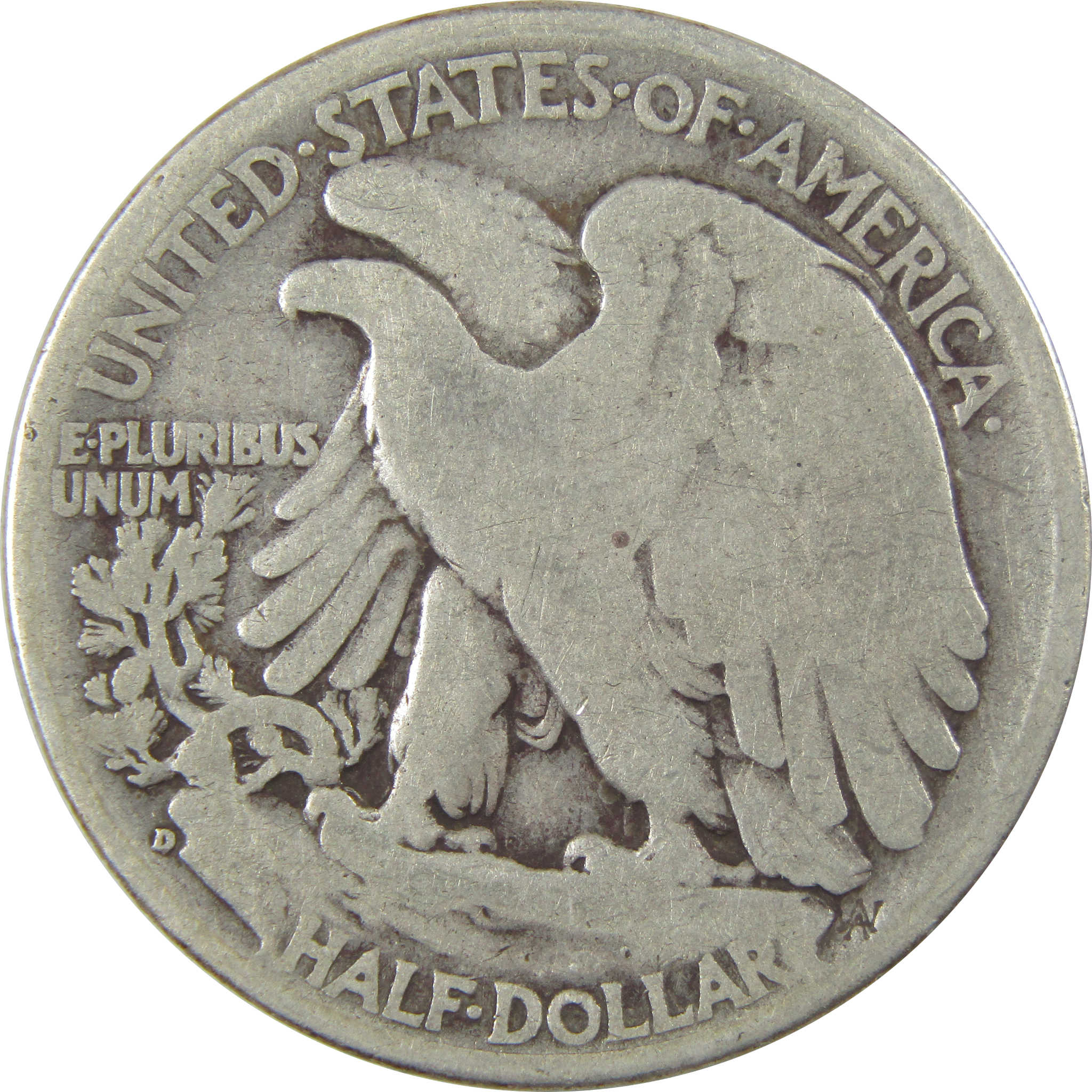 1938 D Liberty Walking Silver Half Dollar G Good 50c Coin SKU:I24112