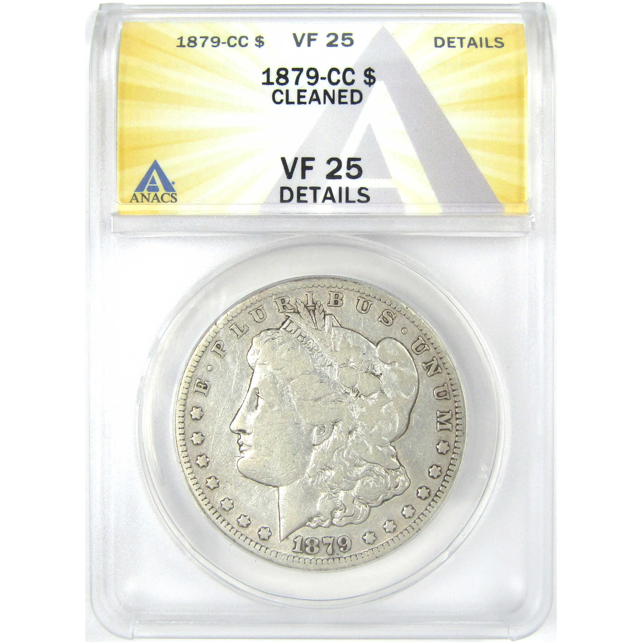 1879 CC Morgan Dollar VF 25 Details ANACS Silver $1 Coin SKU:I16190 - Morgan coin - Morgan silver dollar - Morgan silver dollar for sale - Profile Coins &amp; Collectibles