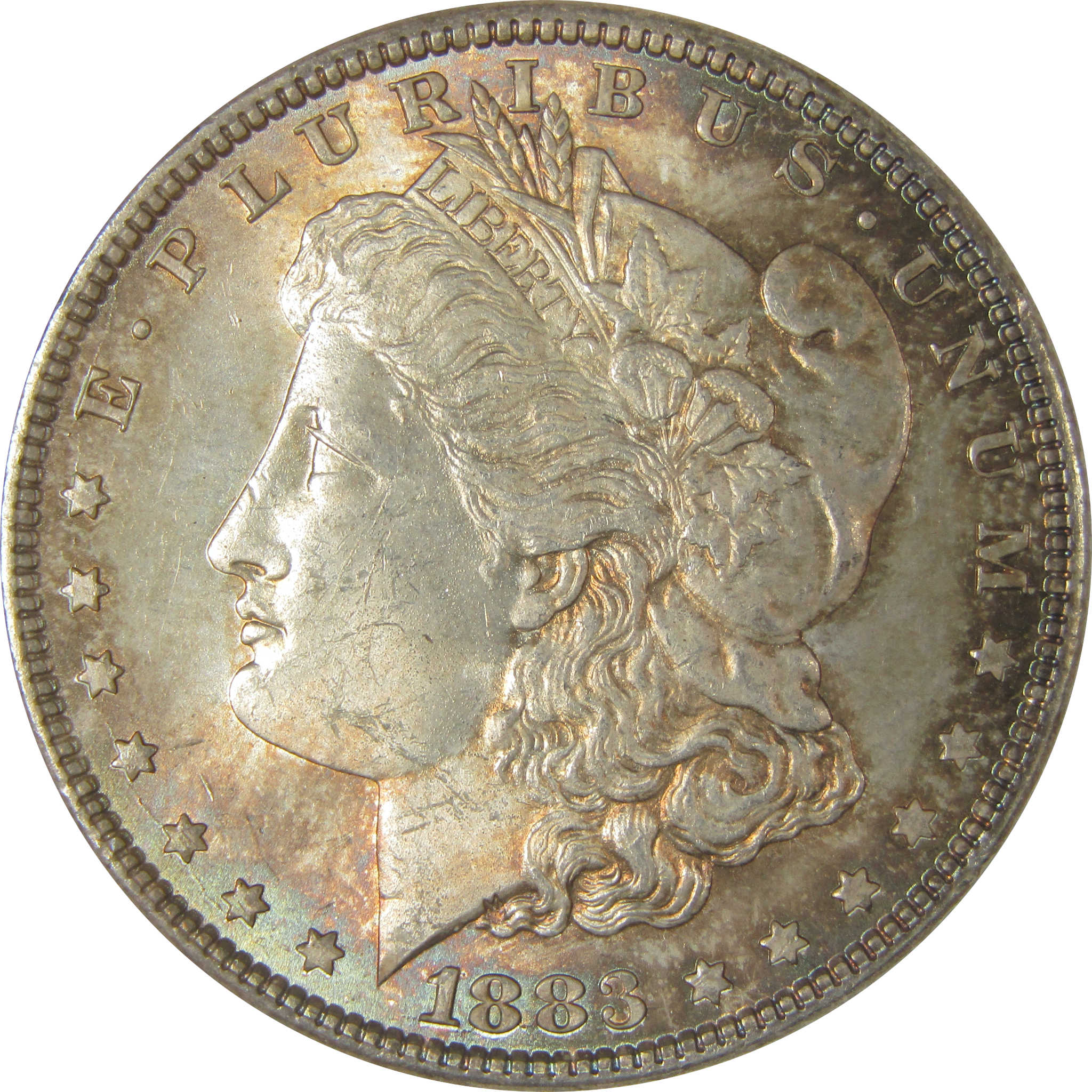 1883 Morgan Dollar Uncirculated Silver $1 Coin Toned SKU:I22546