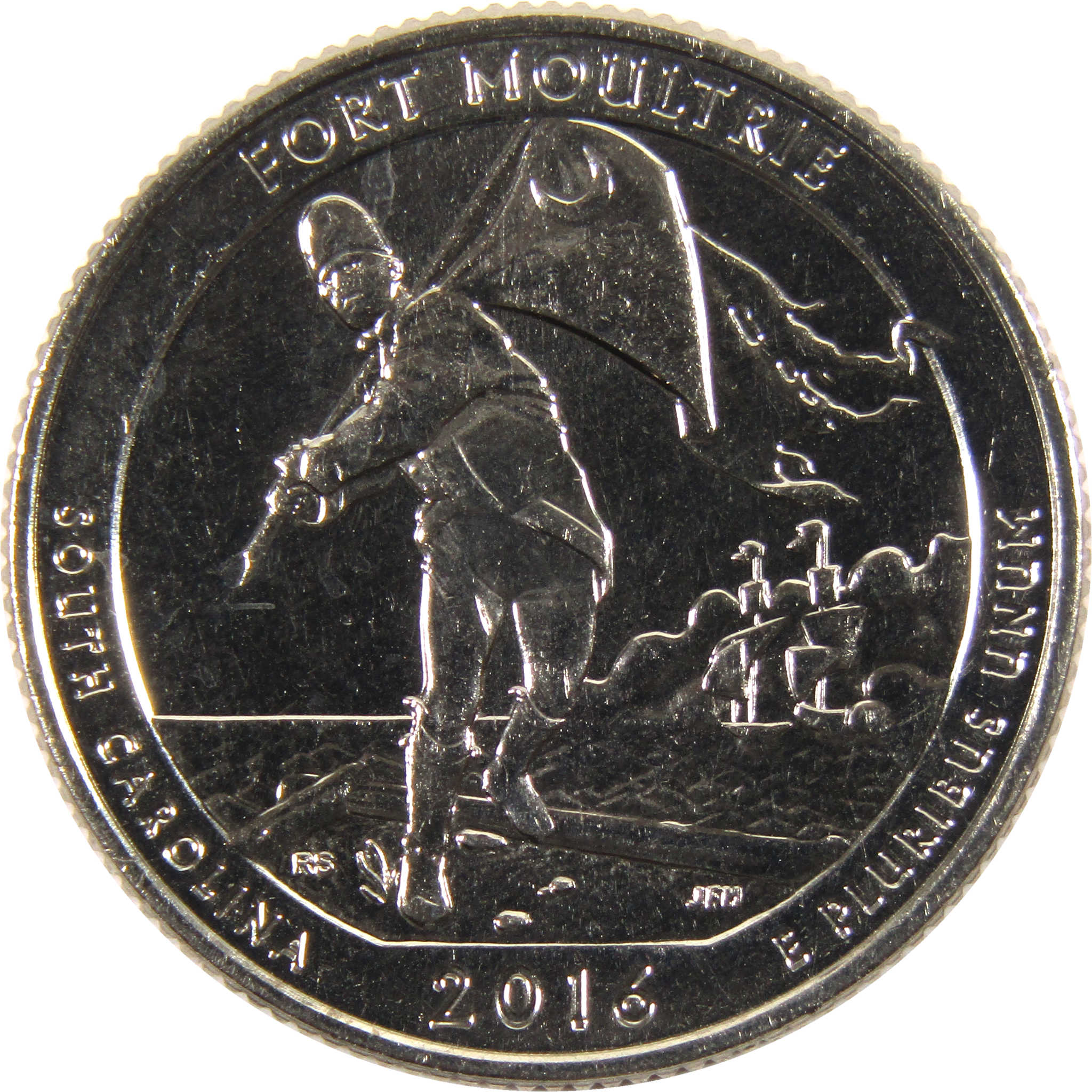 2016 S Fort Moultrie National Park Quarter BU Uncirculated Clad Coin