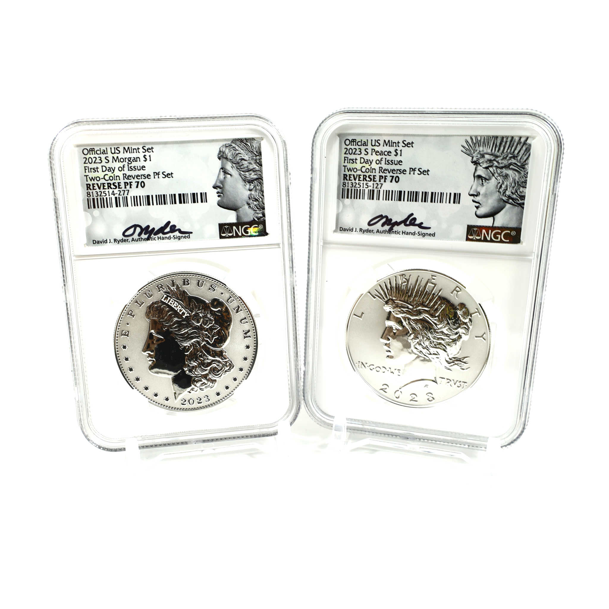 2023 Morgan & Peace Dollar Two-Coin Reverse Proof Set NGC SKU:CPC7009 - Morgan coin - Morgan silver dollar - Morgan silver dollar for sale - Profile Coins &amp; Collectibles