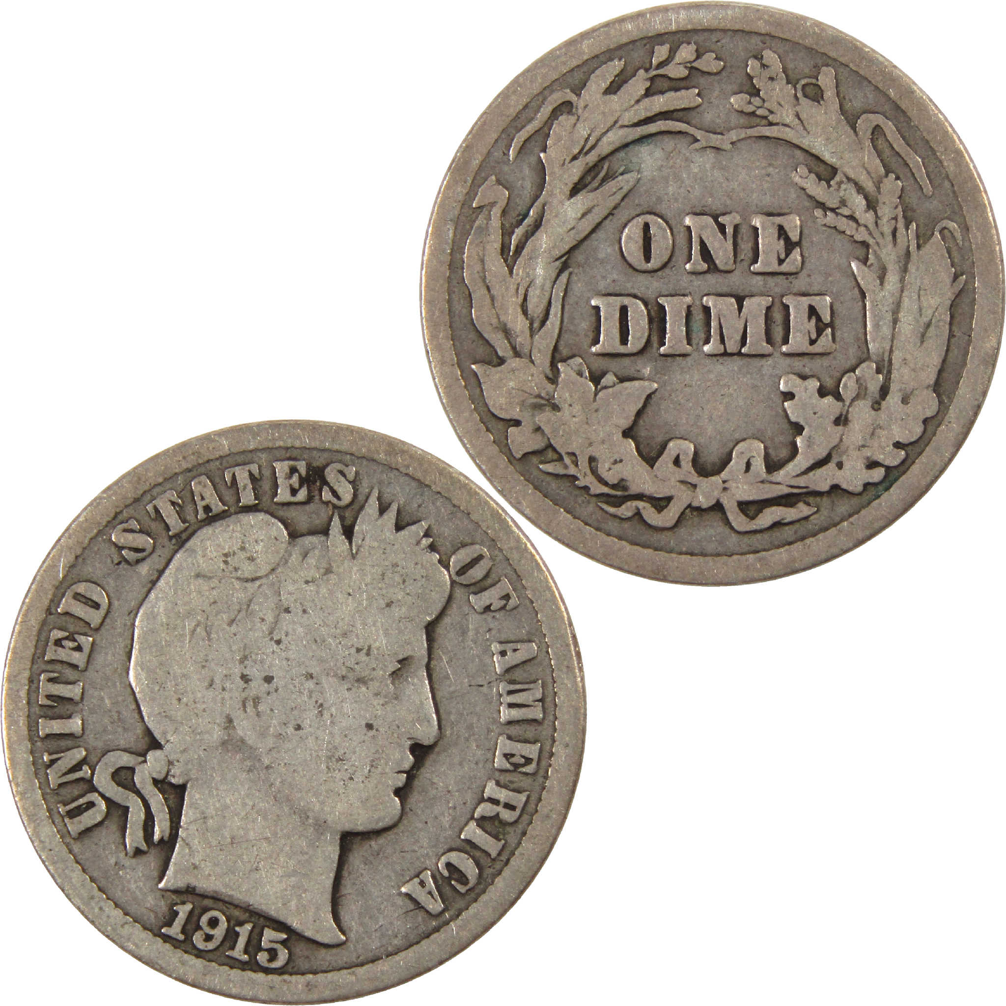 1915 Barber Dime G Good Silver 10c Coin
