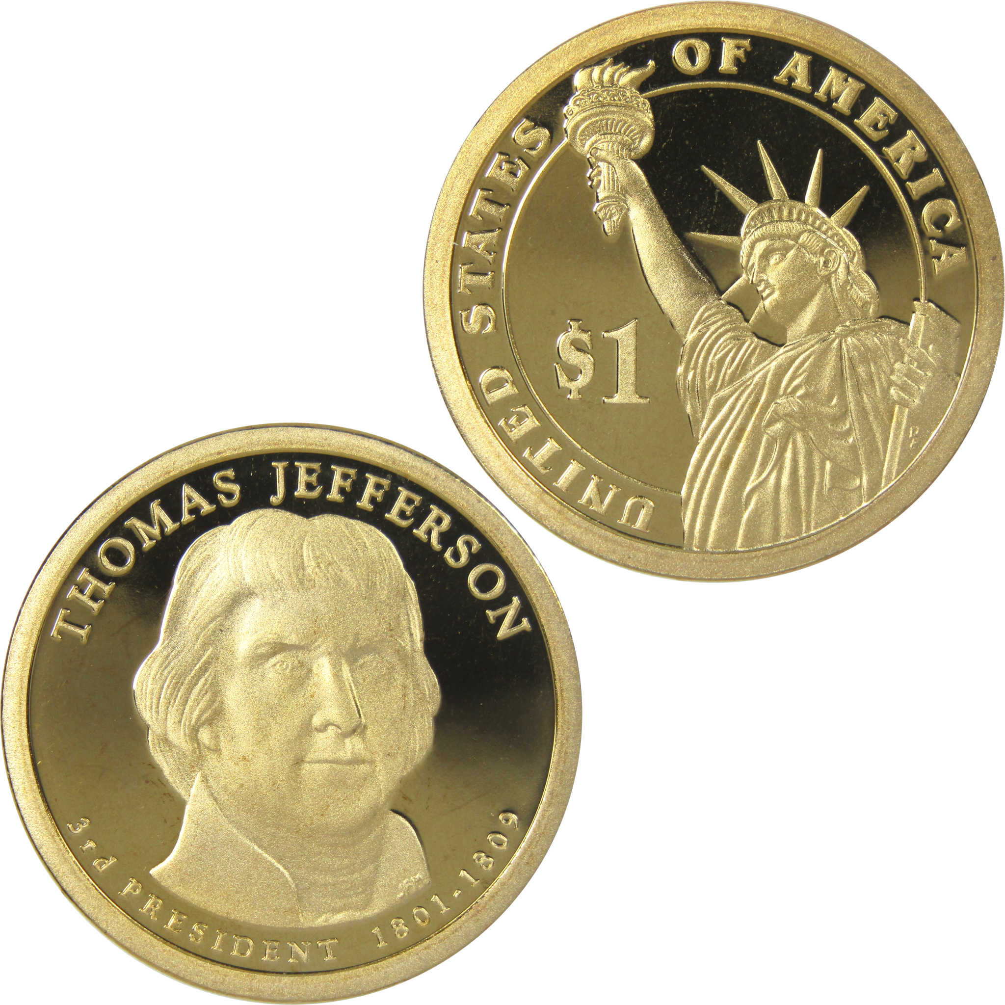 2007 S Thomas Jefferson Presidential Dollar Choice Proof $1 Coin