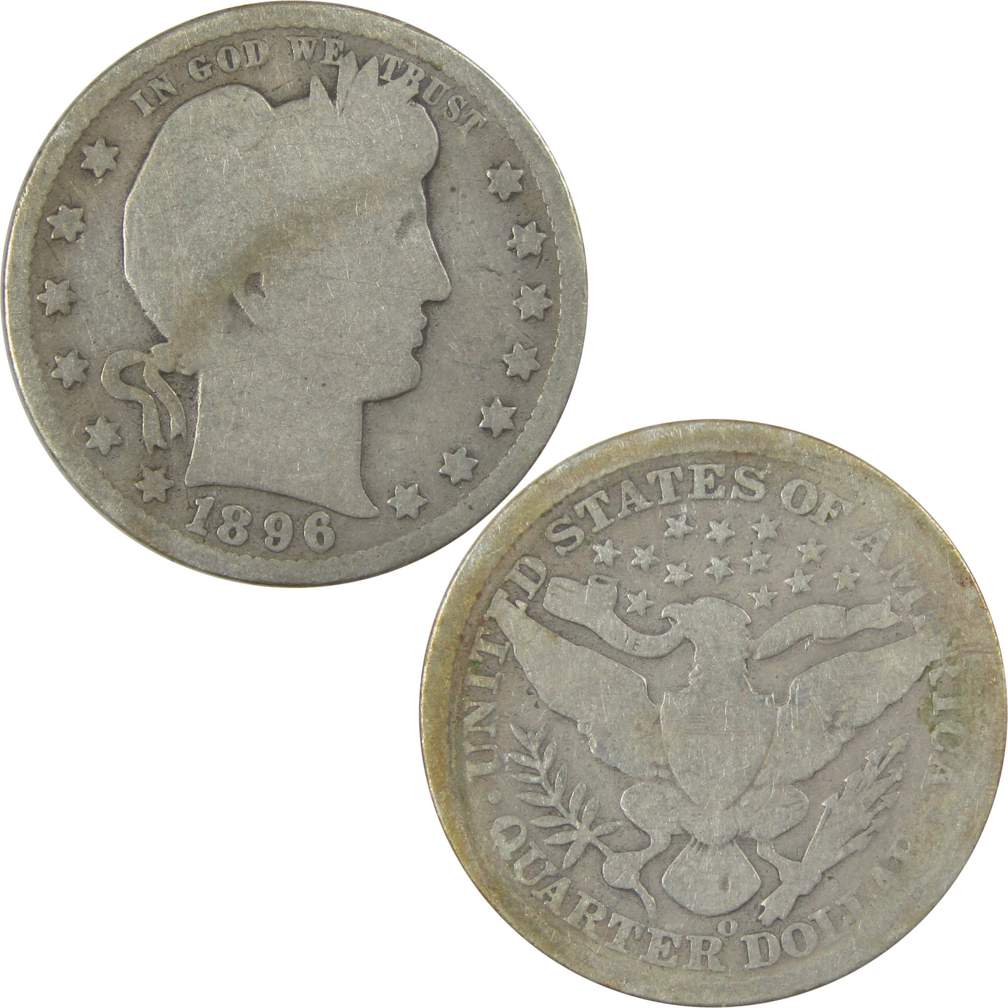 1896 O Barber Quarter AG About Good Silver 25c Coin SKU:I21879