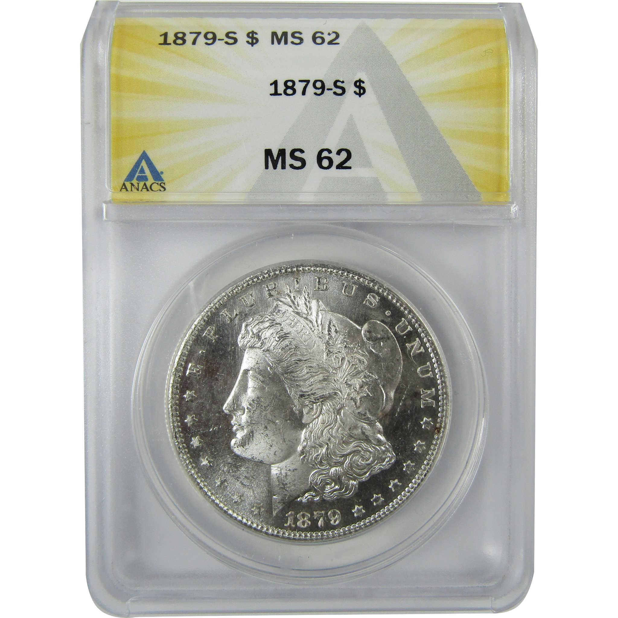 1879 S Rev 79 Morgan Silver Dollar MS 62 ANACS Uncirculated SKU:CP606 - Morgan coin - Morgan silver dollar - Morgan silver dollar for sale - Profile Coins &amp; Collectibles