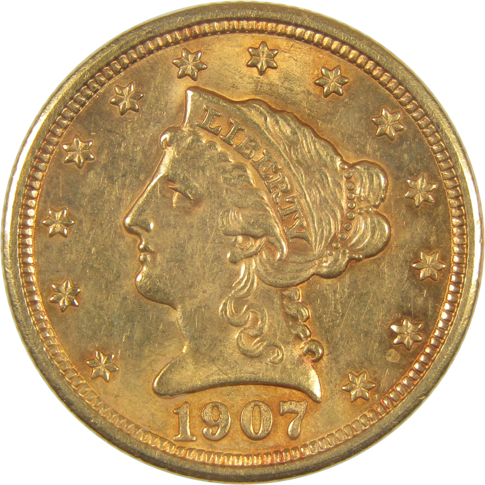 1907 Liberty Head Quarter Eagle AU About Uncirculated Gold SKU:I17432