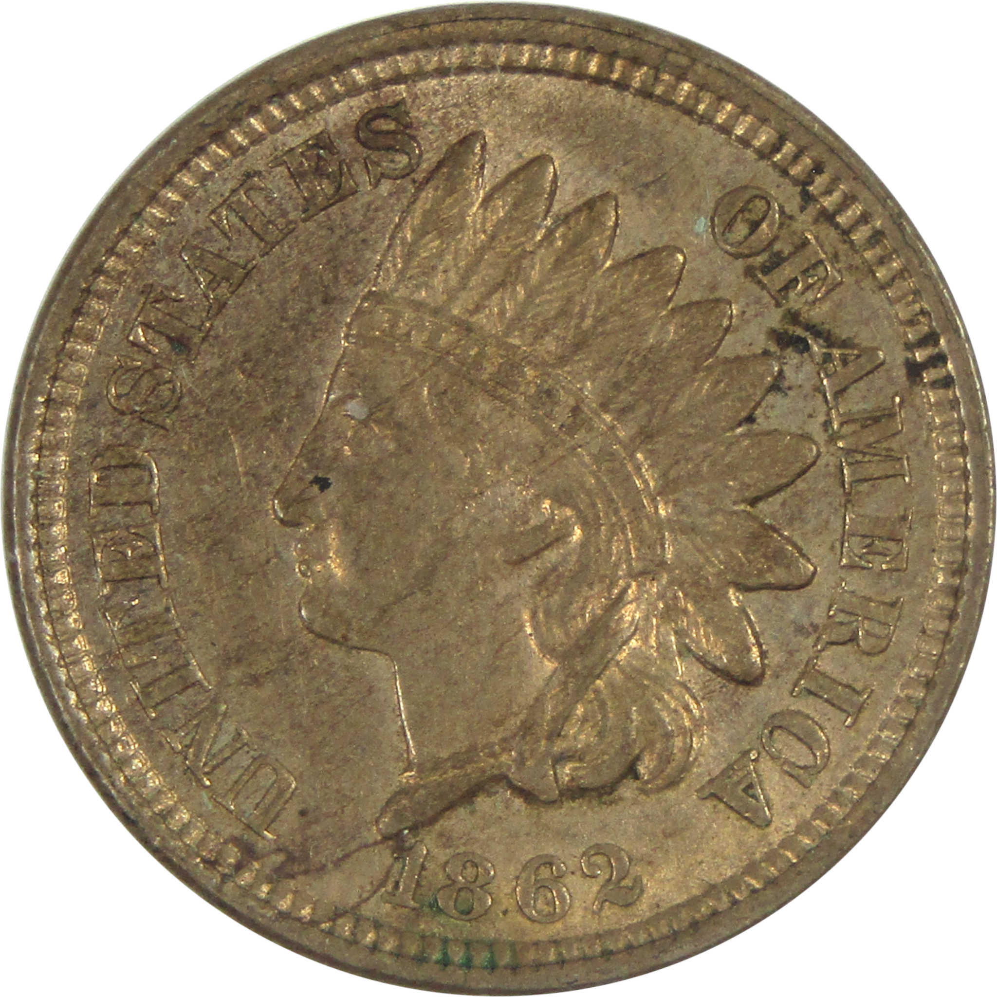 1862 Indian Head Cent AU About Uncirculated Copper-Nickel SKU:CPC8627