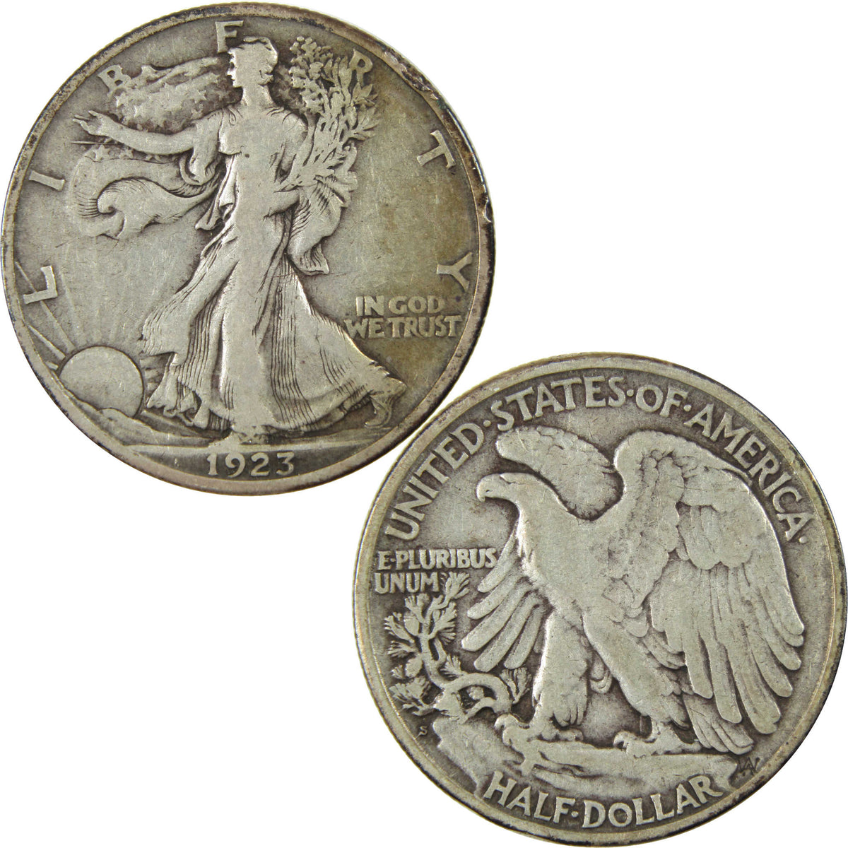 1923 S Liberty Walking Silver Half Dollar VF Very Fine Coin SKU:I28631