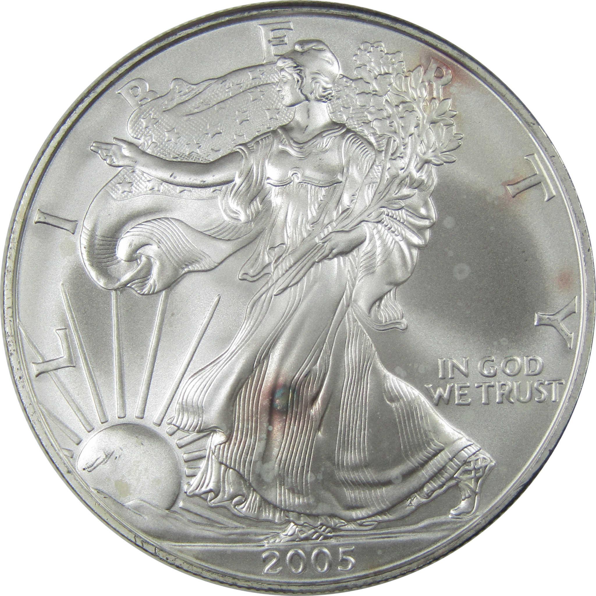 2005 American Silver Eagle Uncirculated Bullion Toned SKU:I24262