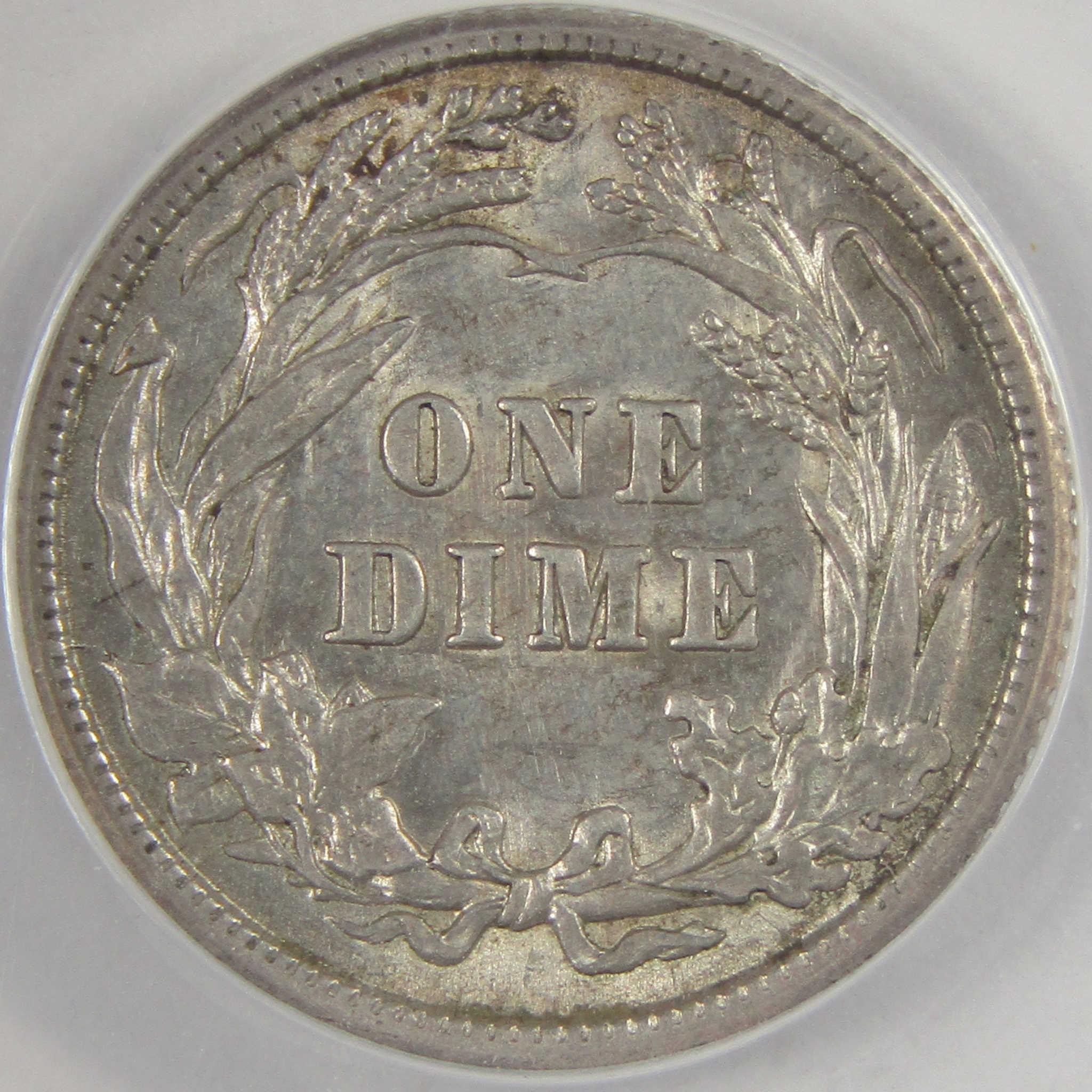 1914 Barber Dime AU 55 ANACS Silver 10c Coin SKU:CPC0840