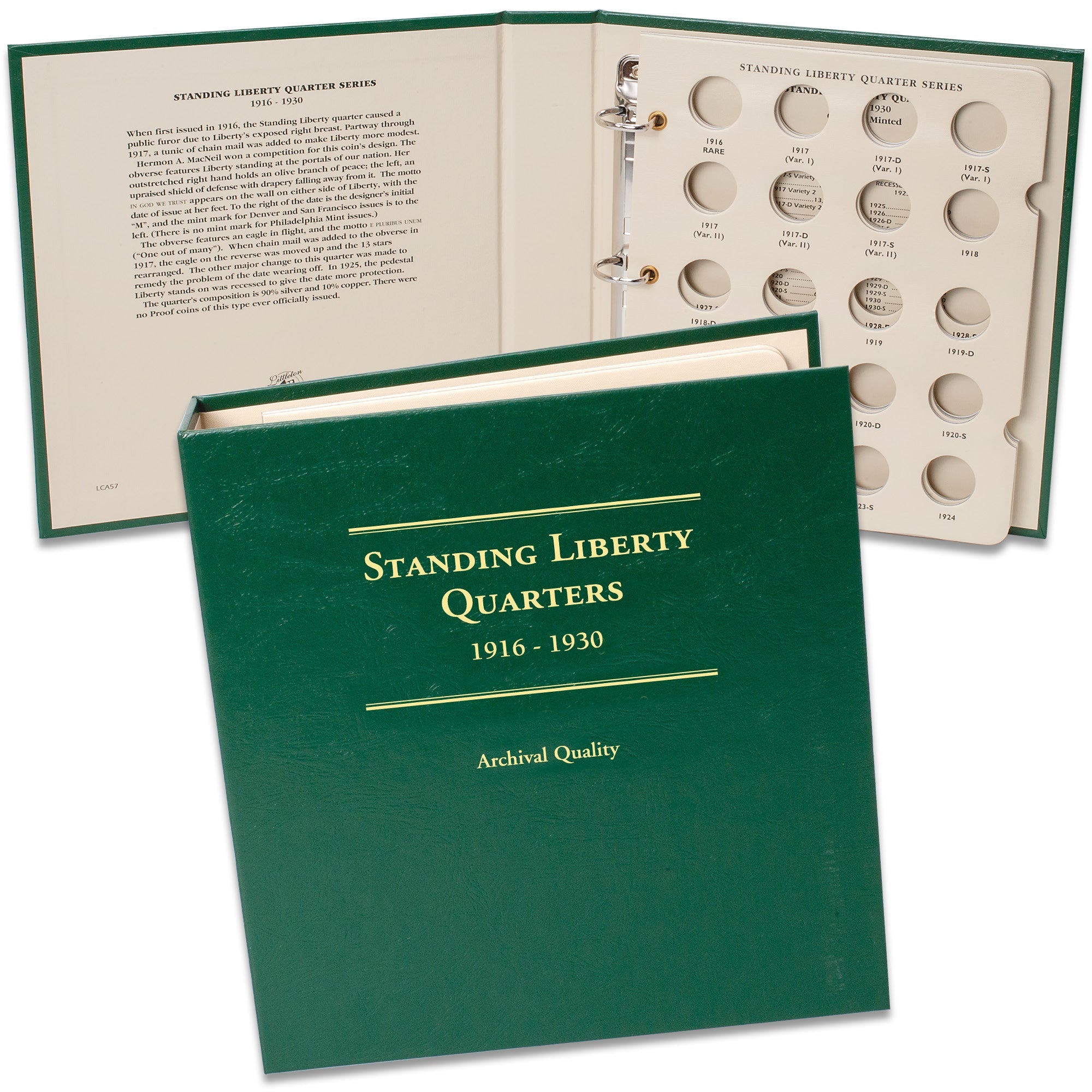 1916-1930 Standing Liberty Quarter Coin Album Littleton Coin Company
