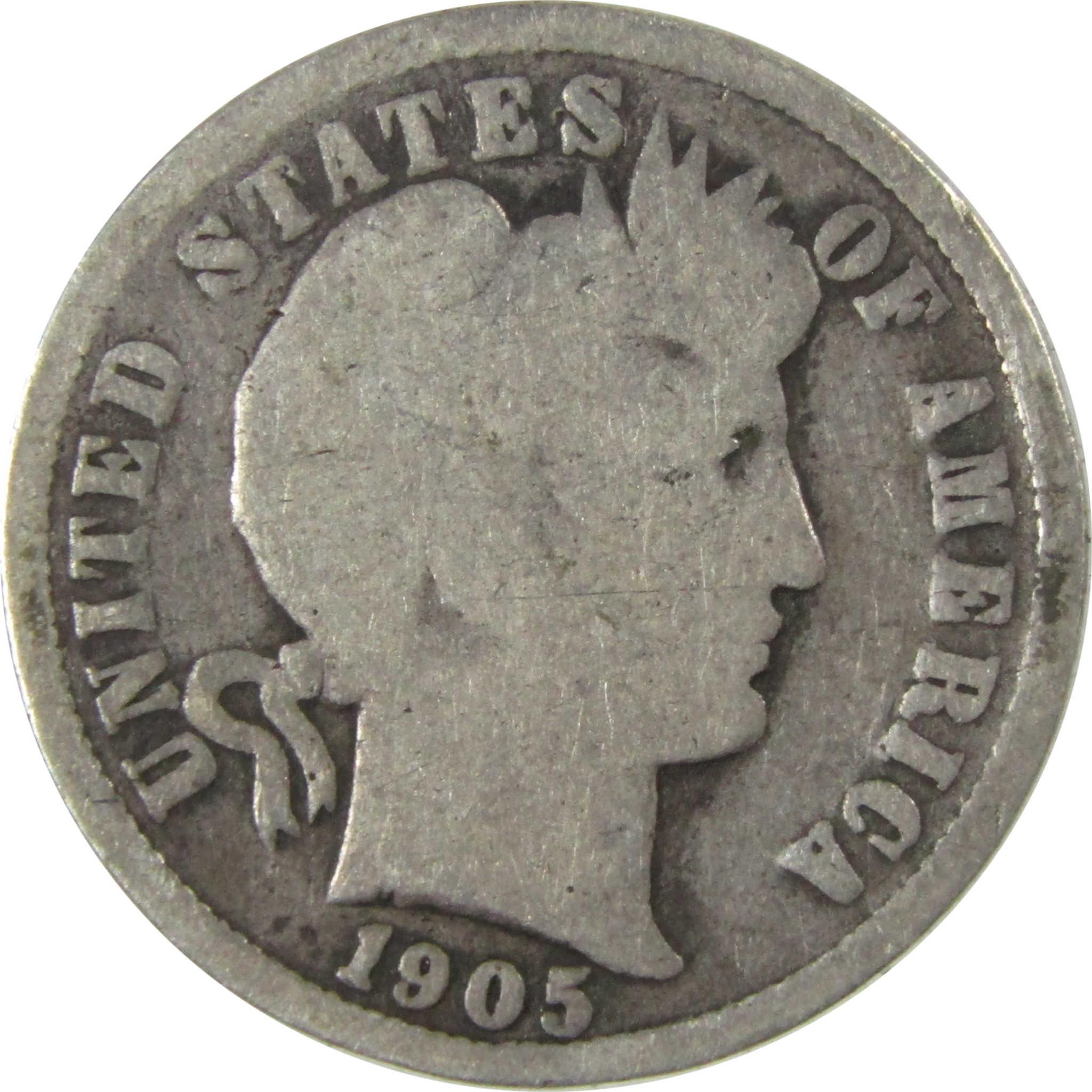 1905 O Micro O Barber Silver Dime G Good Details 10c Coin SKU:I26625
