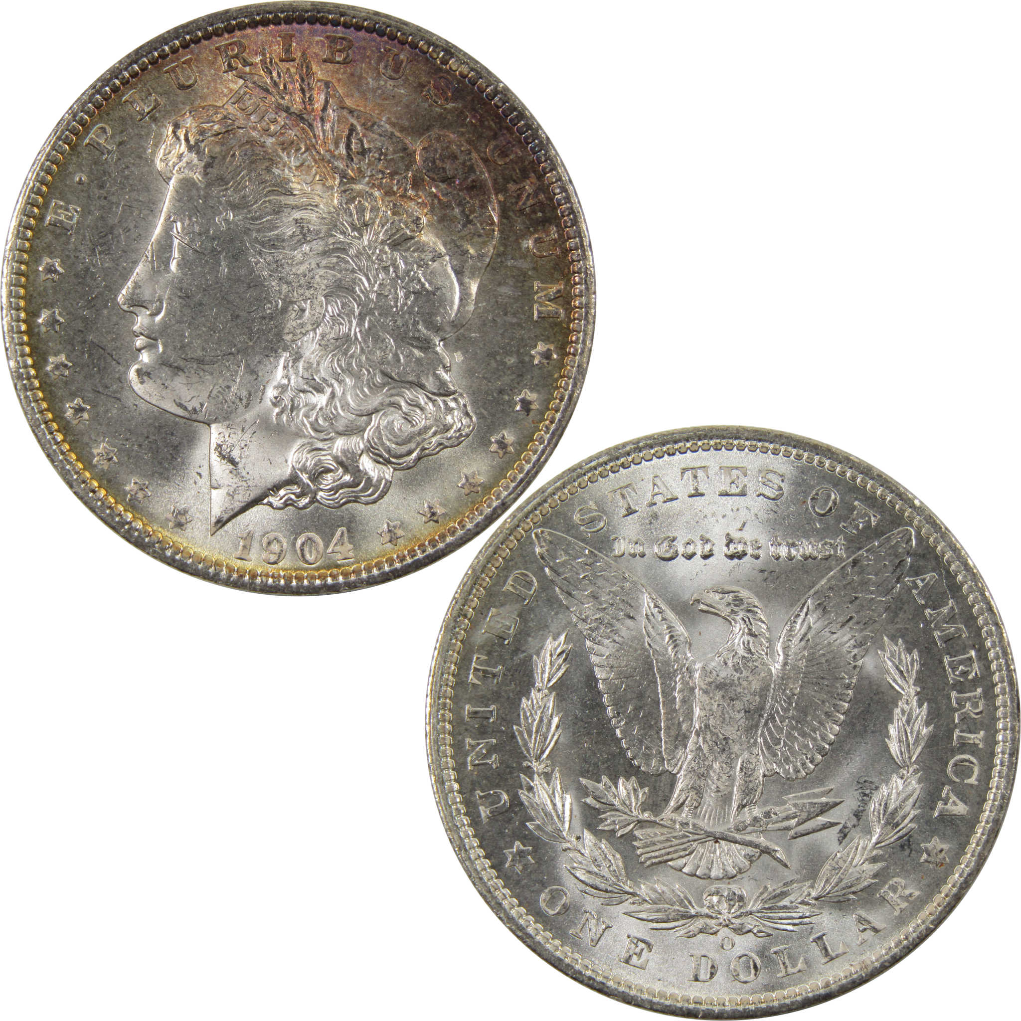 1904 O Morgan Dollar BU Uncirculated Silver $1 Toned Obverse SKU:I9626
