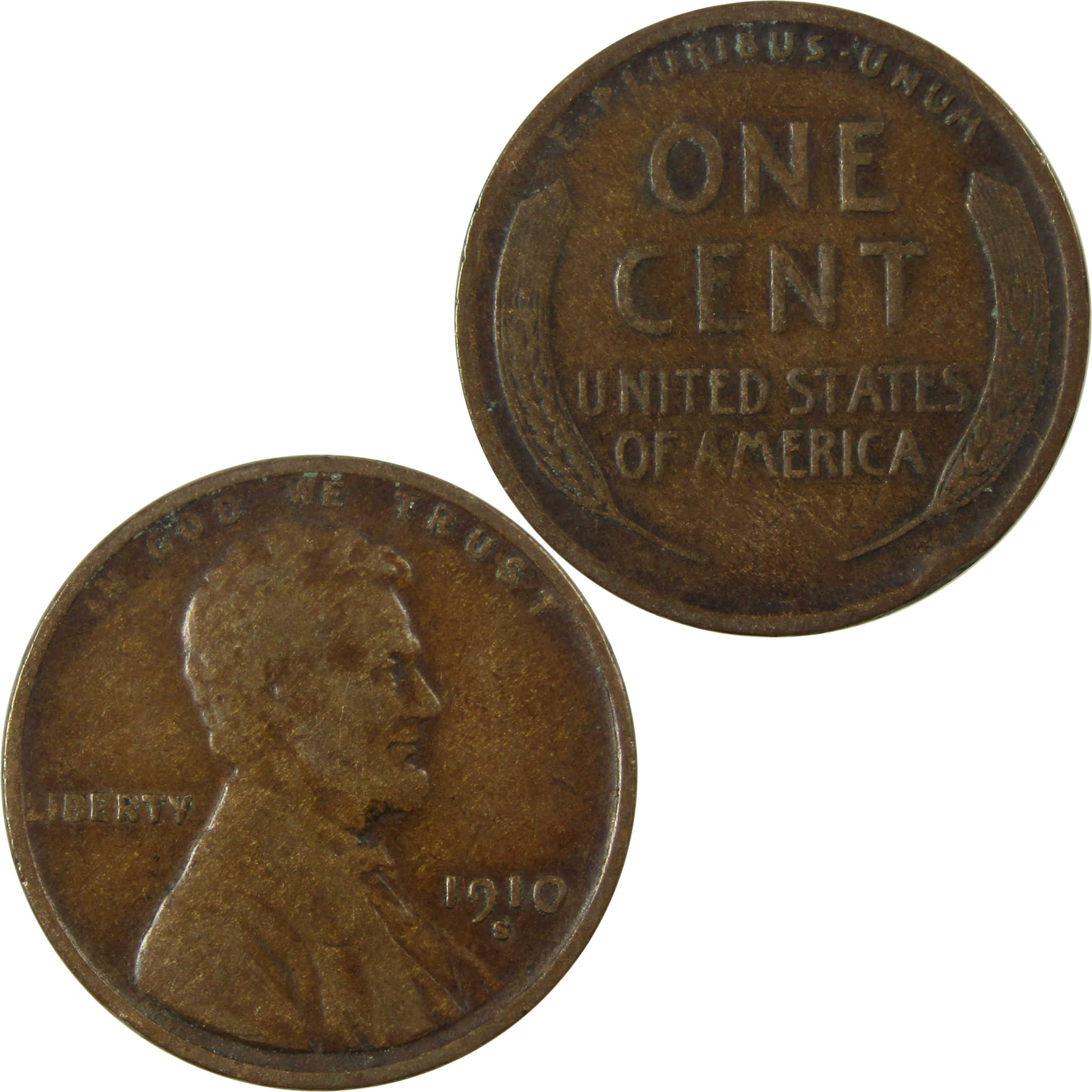 1910 S Lincoln Wheat Cent VF Very Fine Penny 1c Coin SKU:I25269