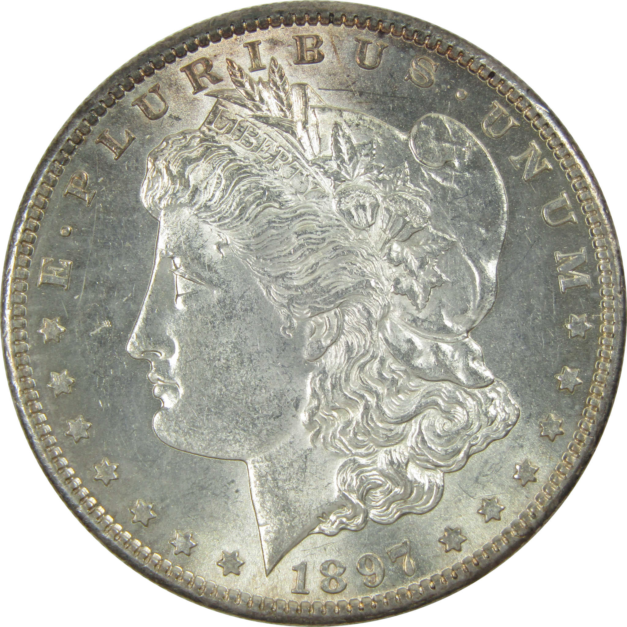 1897 S Morgan Dollar AU About Uncirculated Silver $1 Coin SKU:I13674 - Morgan coin - Morgan silver dollar - Morgan silver dollar for sale - Profile Coins &amp; Collectibles