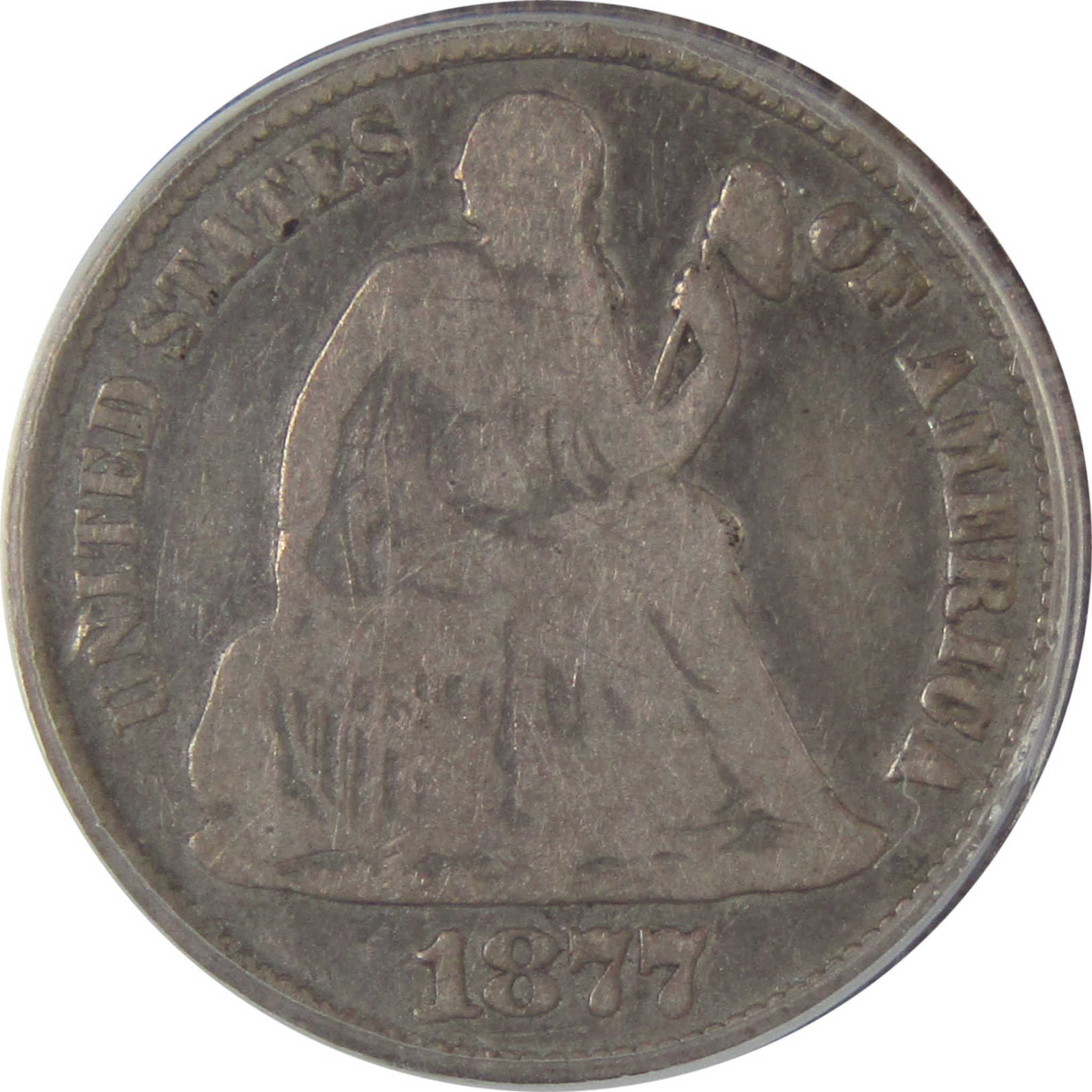 1877 CC Seated Liberty Dime G 6 ANACS Silver 10c Coin SKU:CP137