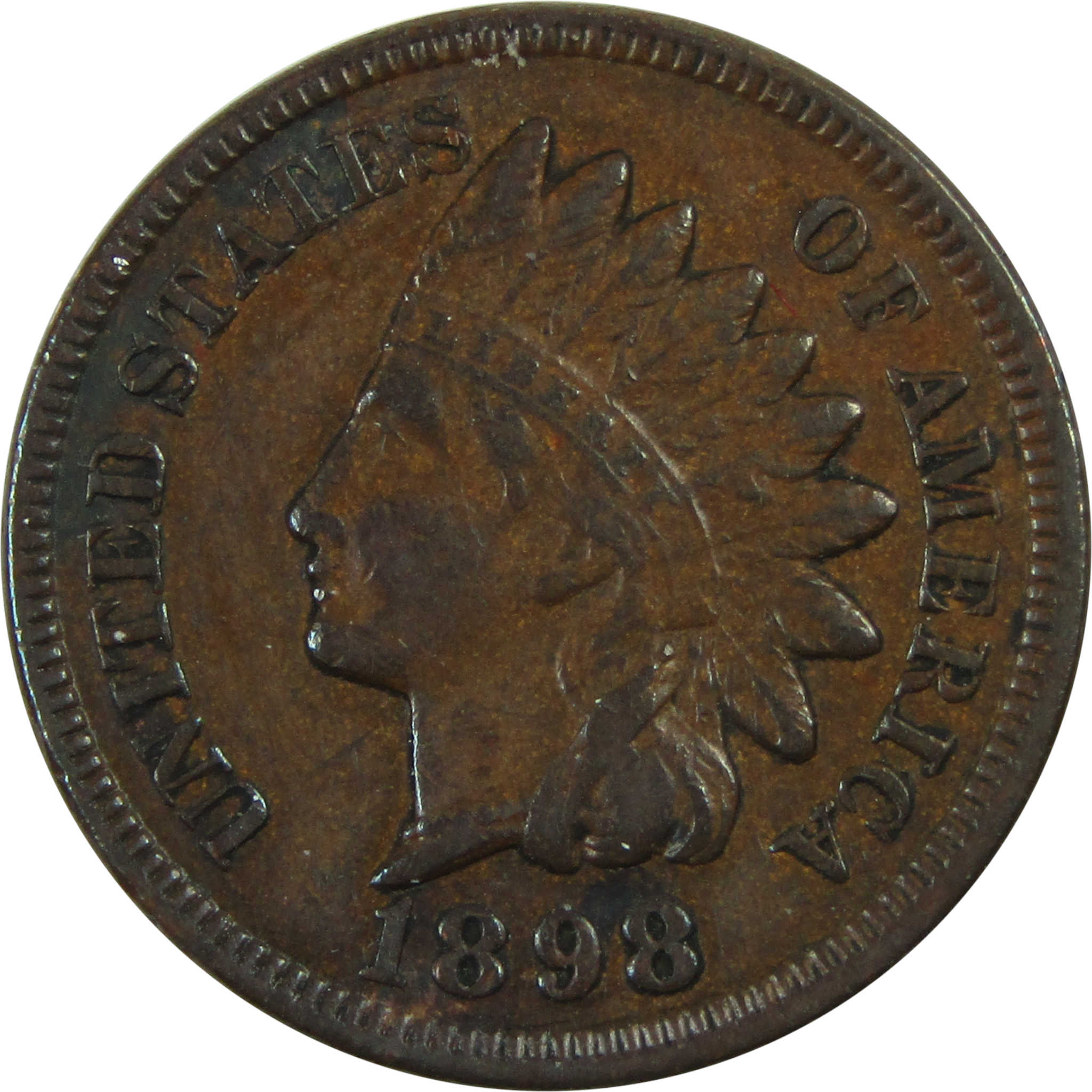 1898 Indian Head Cent XF EF Extremely Fine Penny 1c Coin SKU:I13435