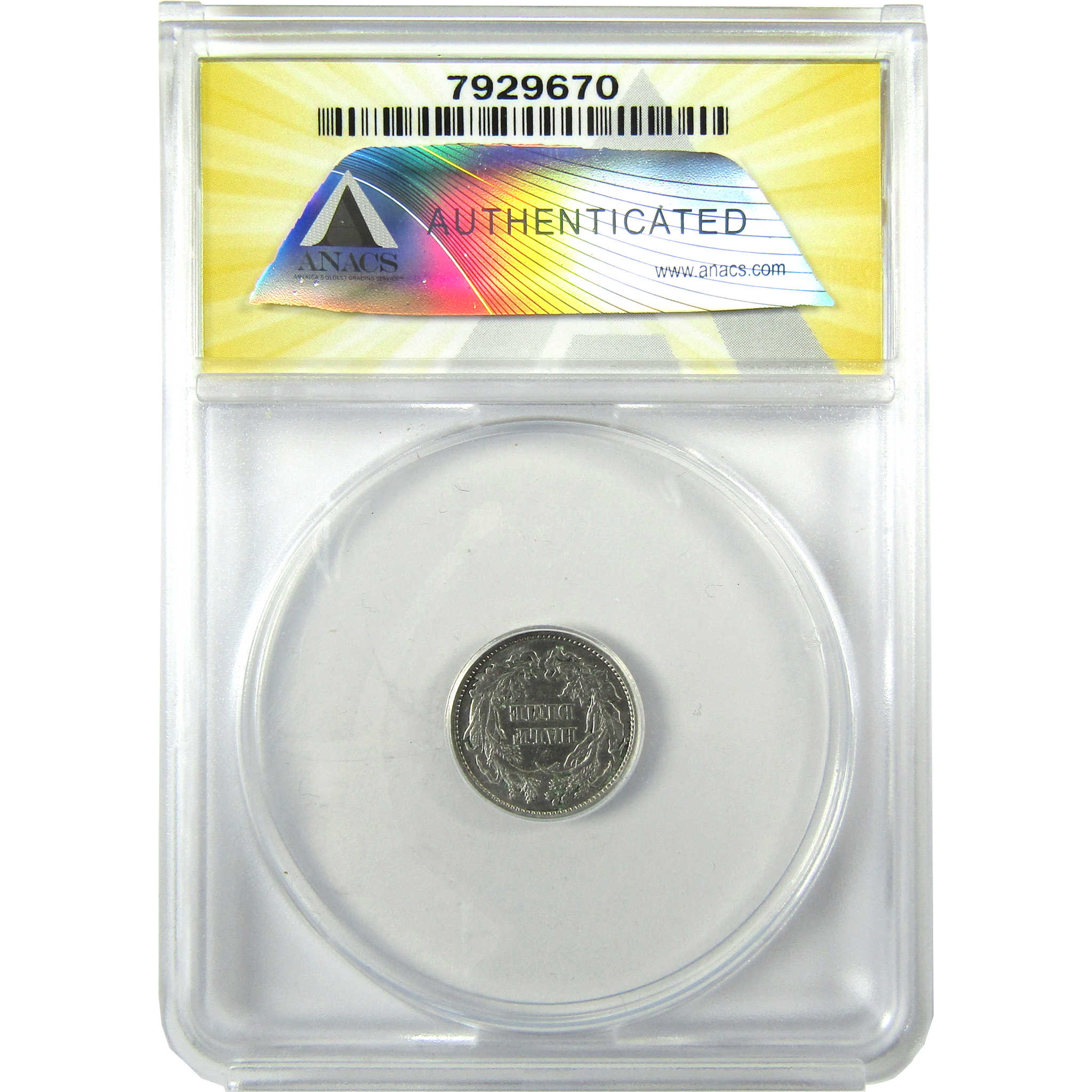 1861 Seated Liberty Silver Half Dime AU 50 Details ANACS SKU:I25459