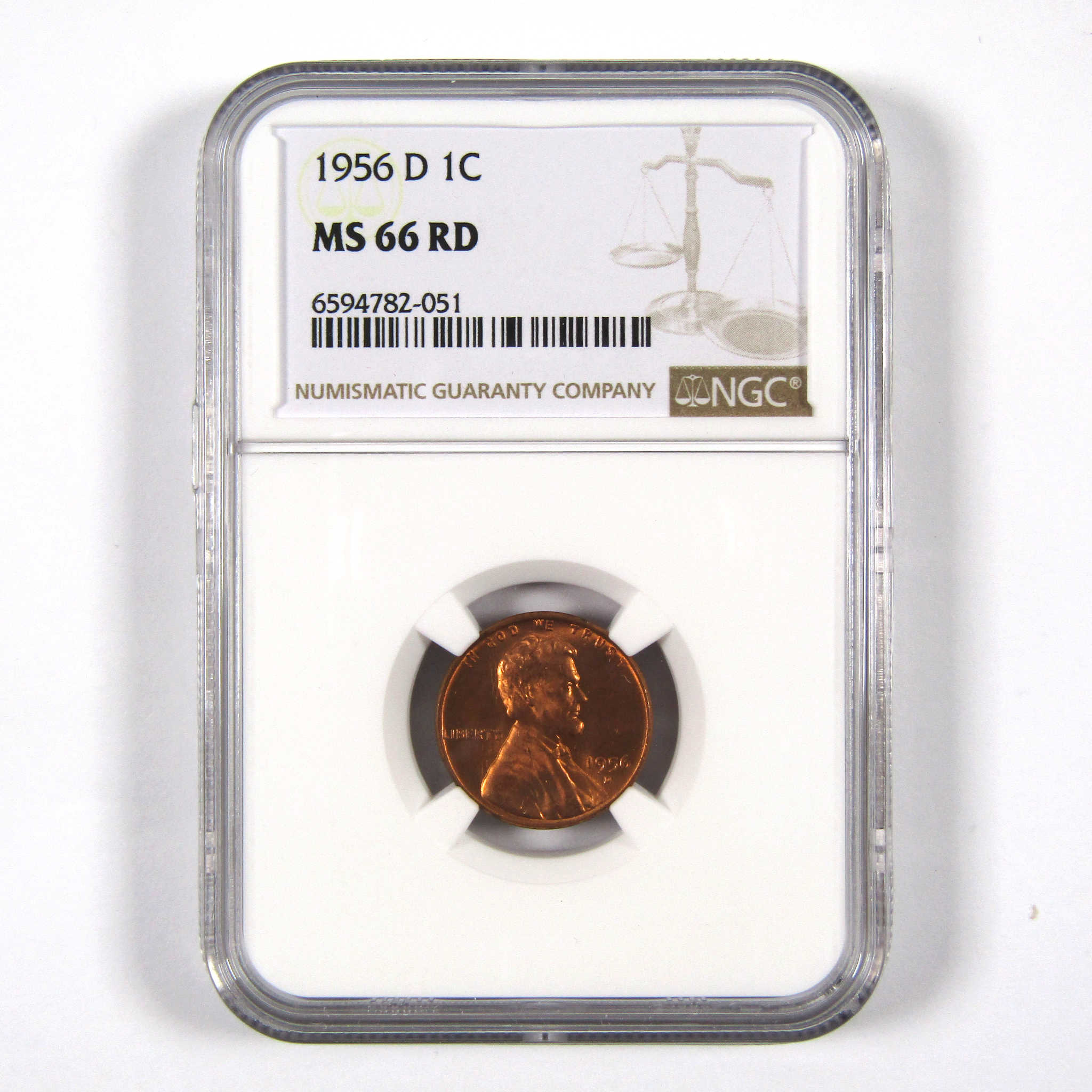 1956 D Lincoln Wheat Cent MS 66 RD NGC Penny 1c Uncirculated SKU:I8602