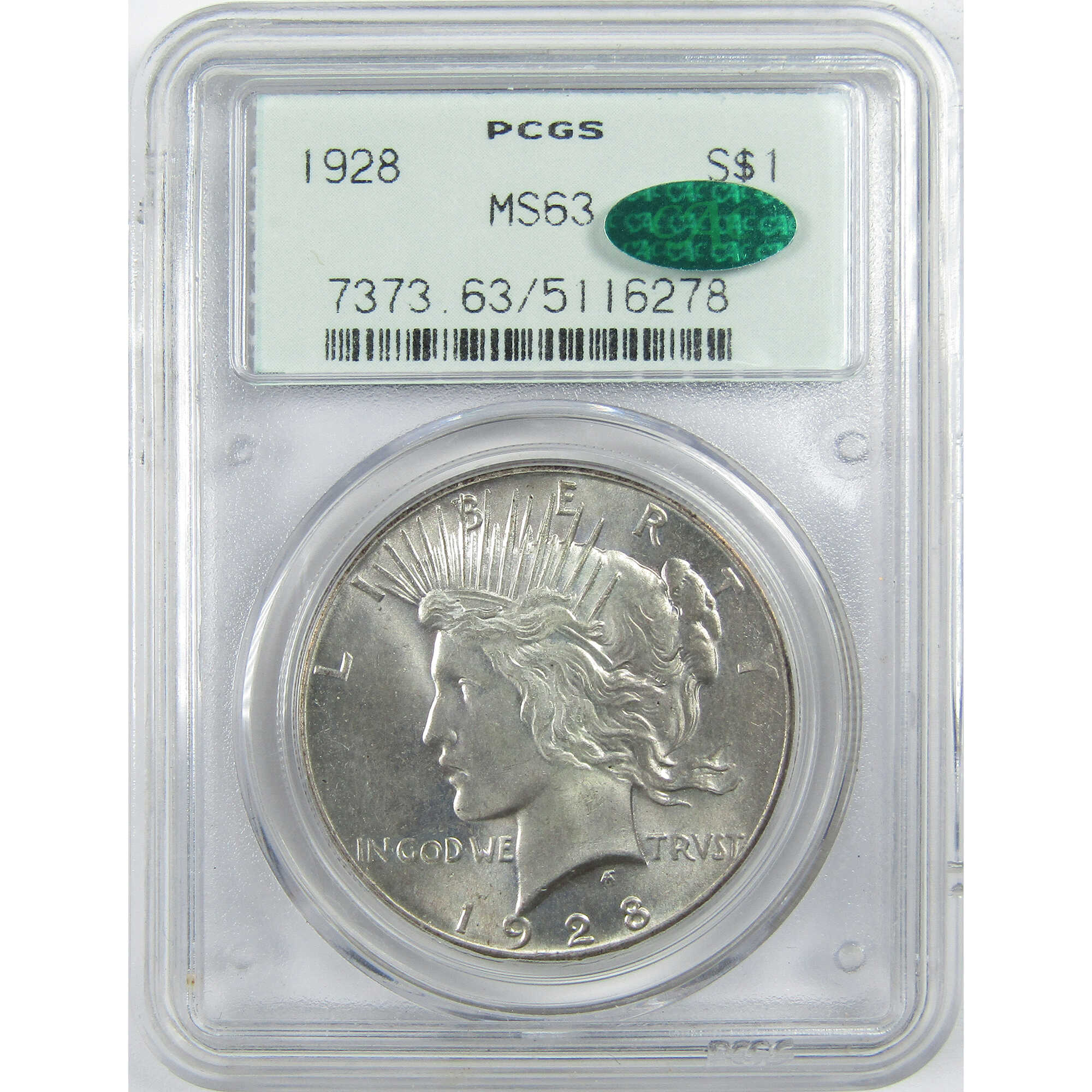 1928 Peace Dollar MS 63 PCGS CAC Silver $1 Uncirculated SKU:I12911