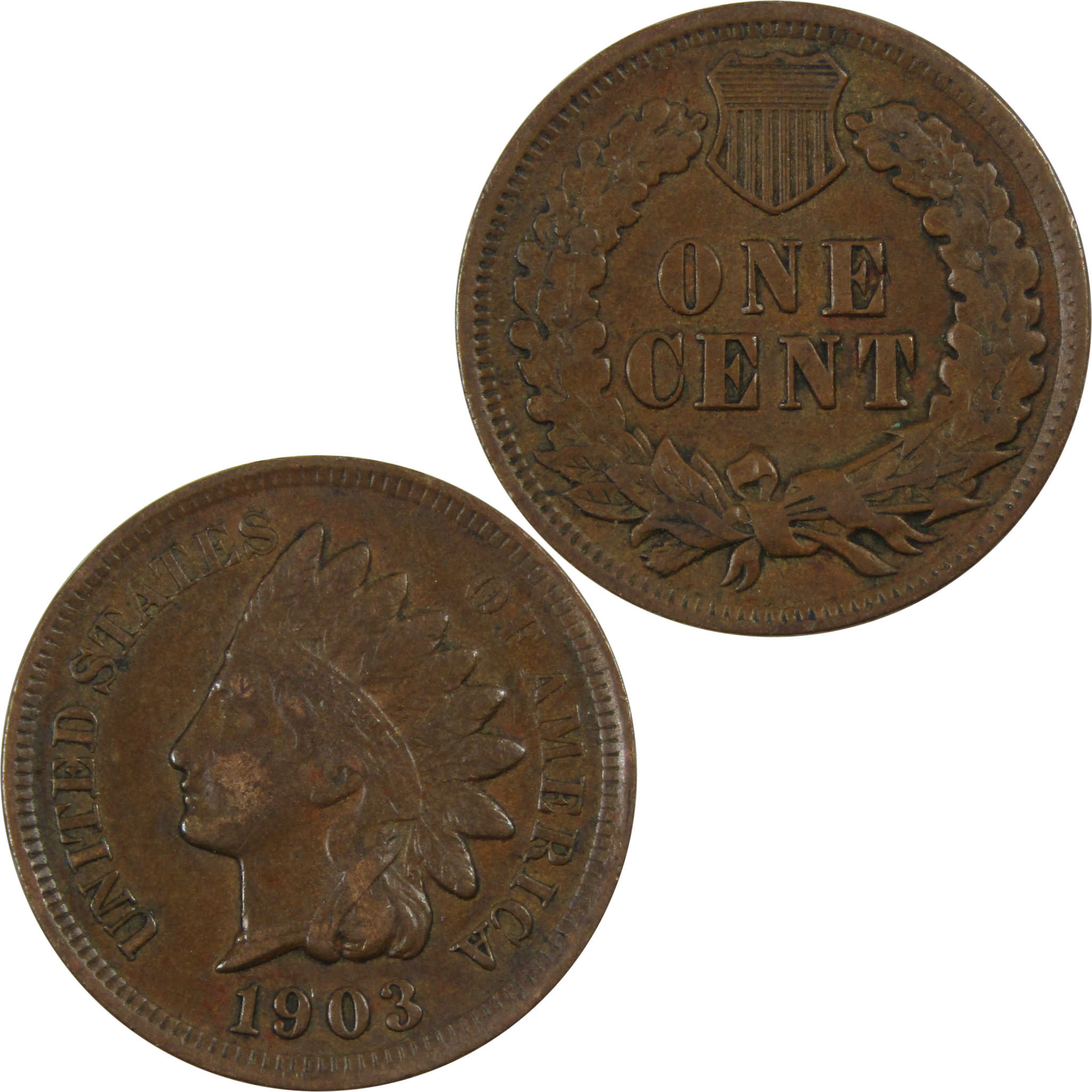 1903 Indian Head Cent XF EF Extremely Fine Penny 1c Coin SKU:I12484