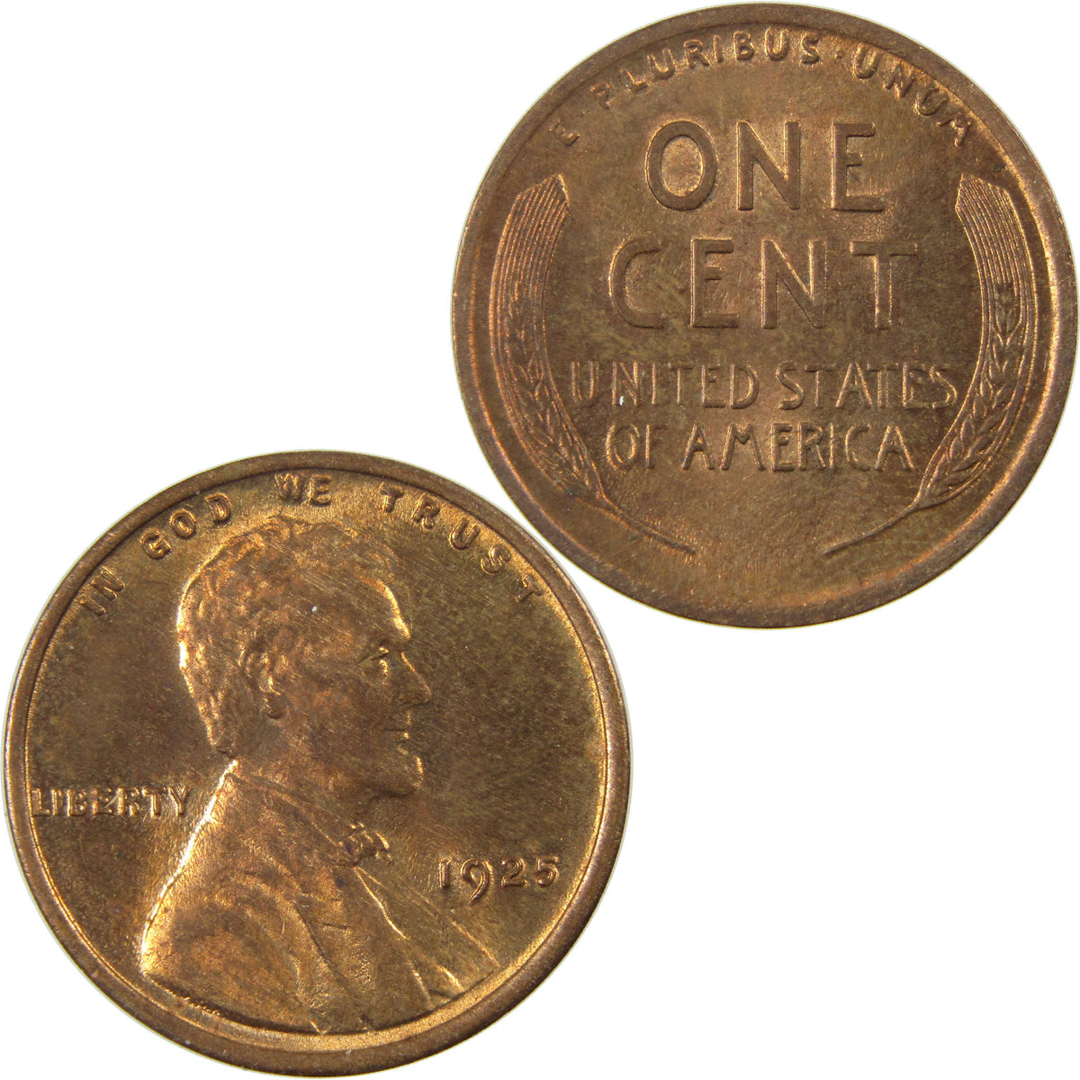 1925 Lincoln Wheat Cent Uncirculated Penny 1c Coin SKU:I28263