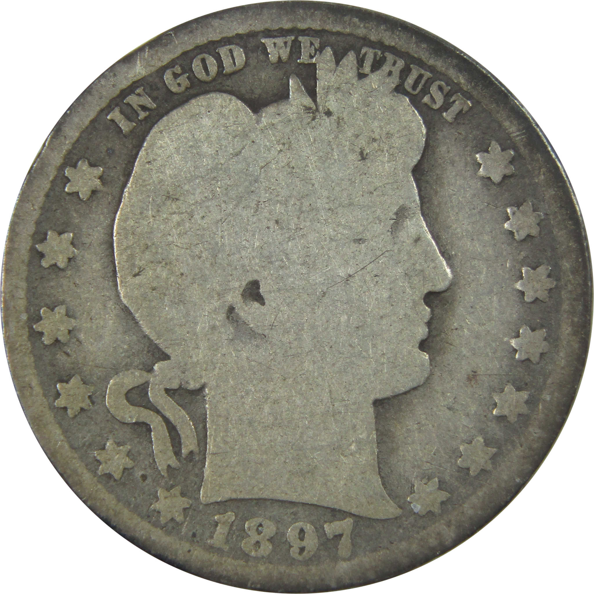 1897 O Barber Quarter AG About Good Silver 25c Coin SKU:I15438