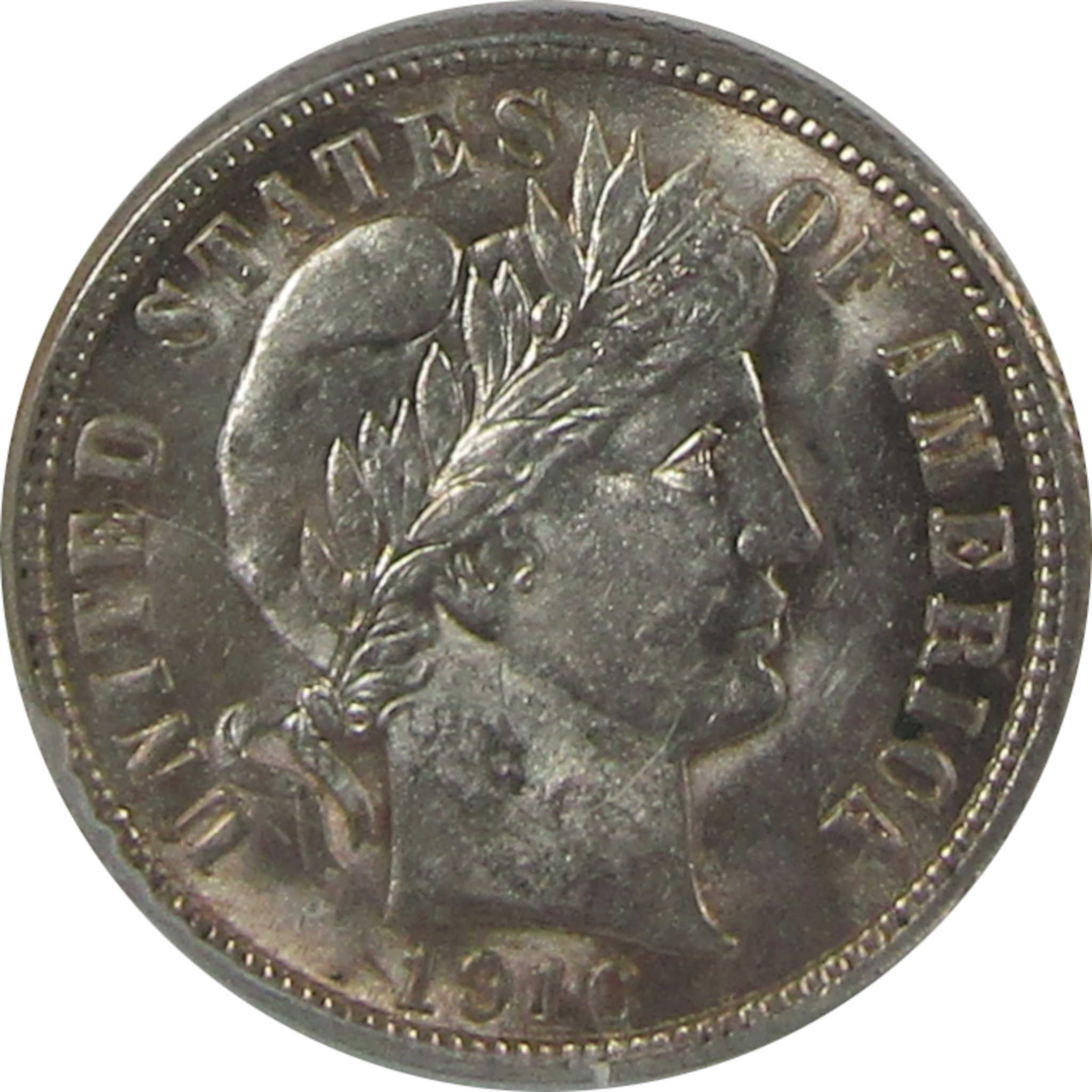 1916 Barber Dime AU 58 ANACS Silver 10c Coin SKU:I23027