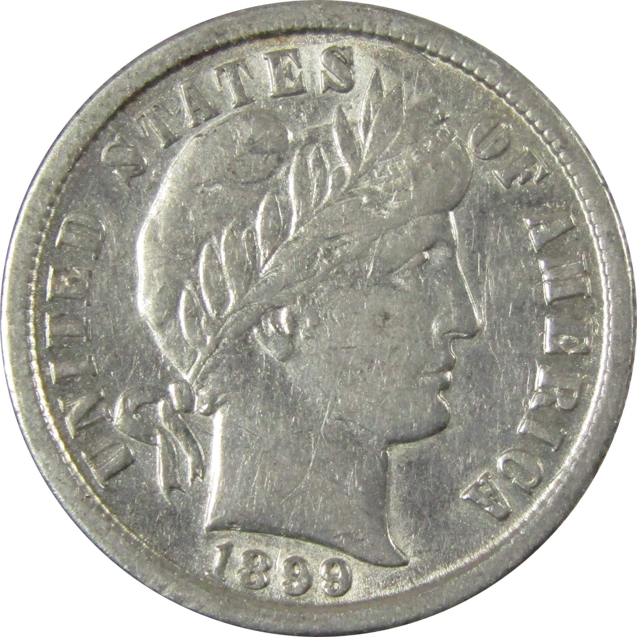 1899 Barber Silver Dime XF EF Extremely Fine Details SKU:CP977