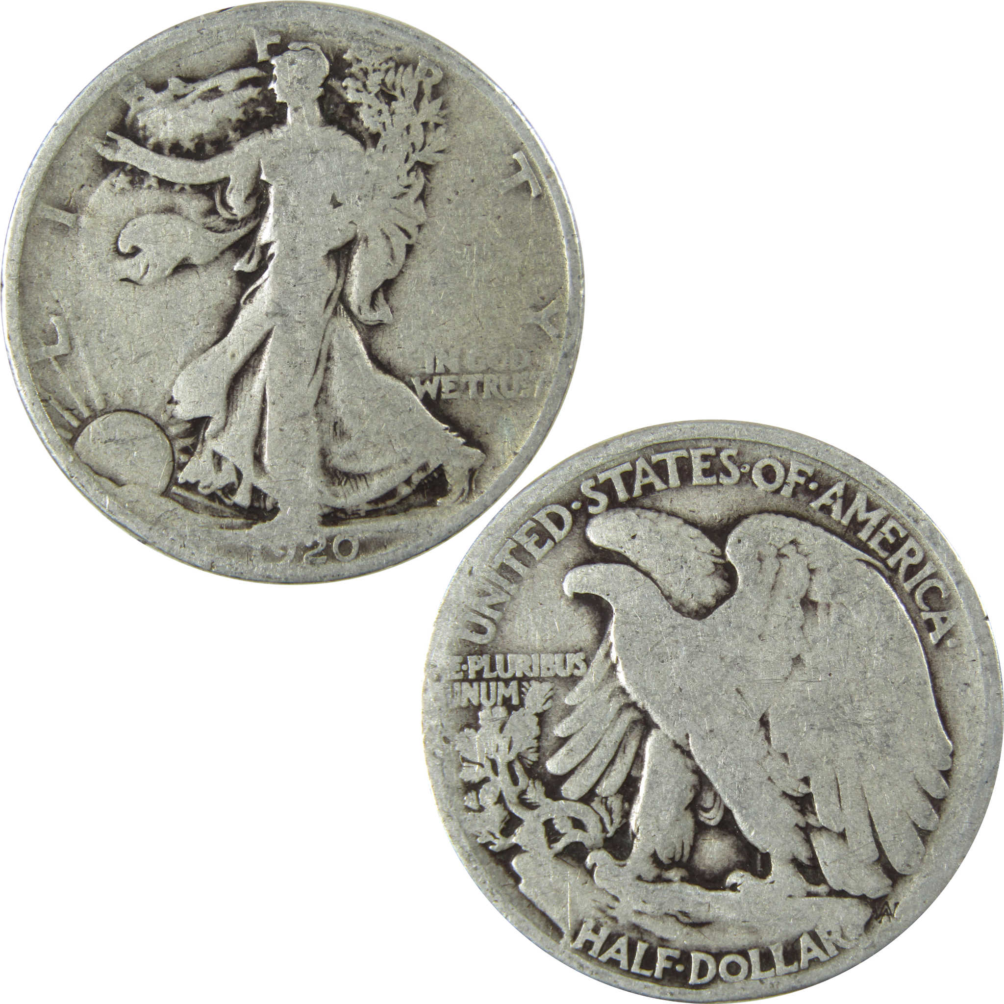 1920 Liberty Walking Silver Half Dollar AG About Good SKU:CP518