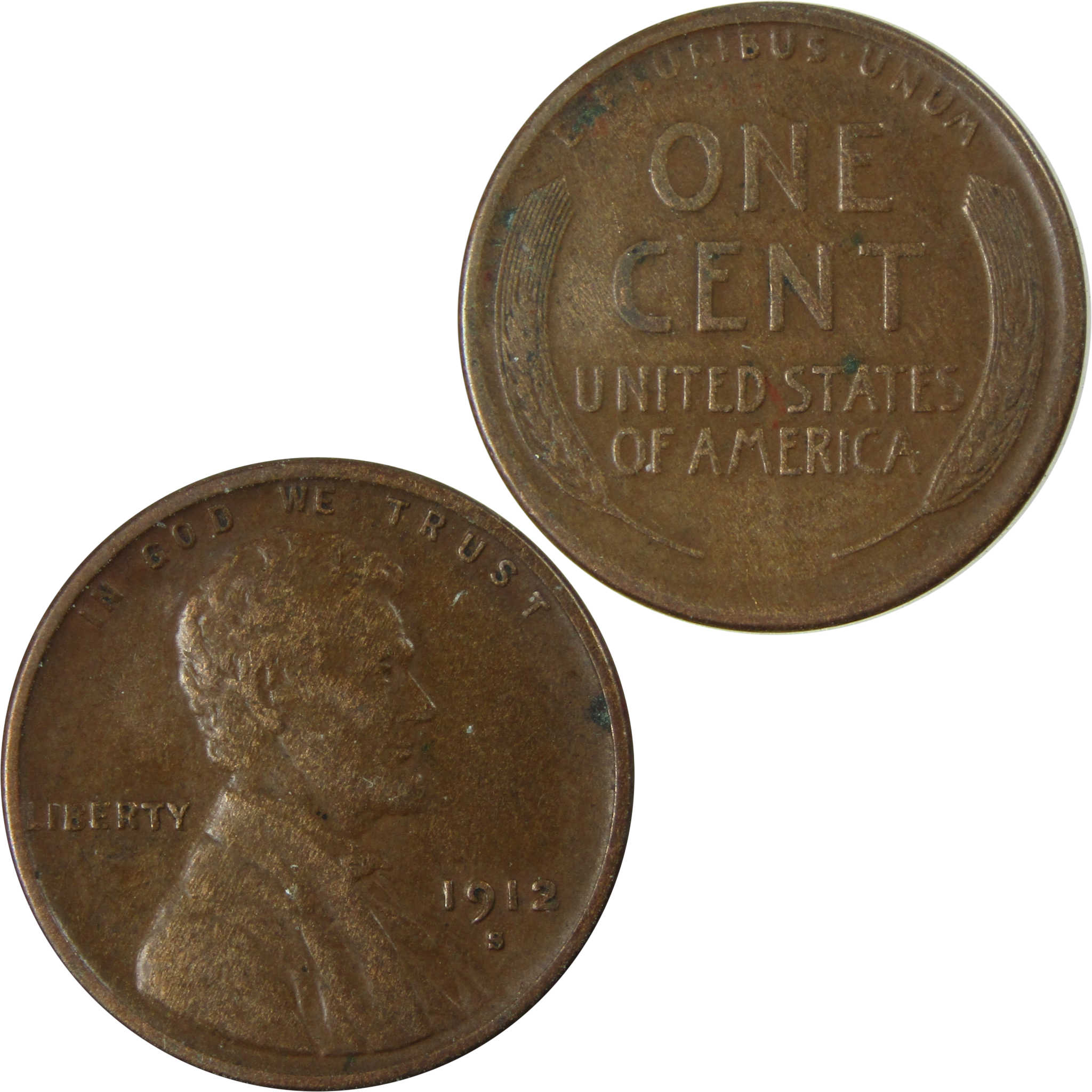1912 S Lincoln Wheat Cent VF Very Fine Penny 1c Coin SKU:CP335