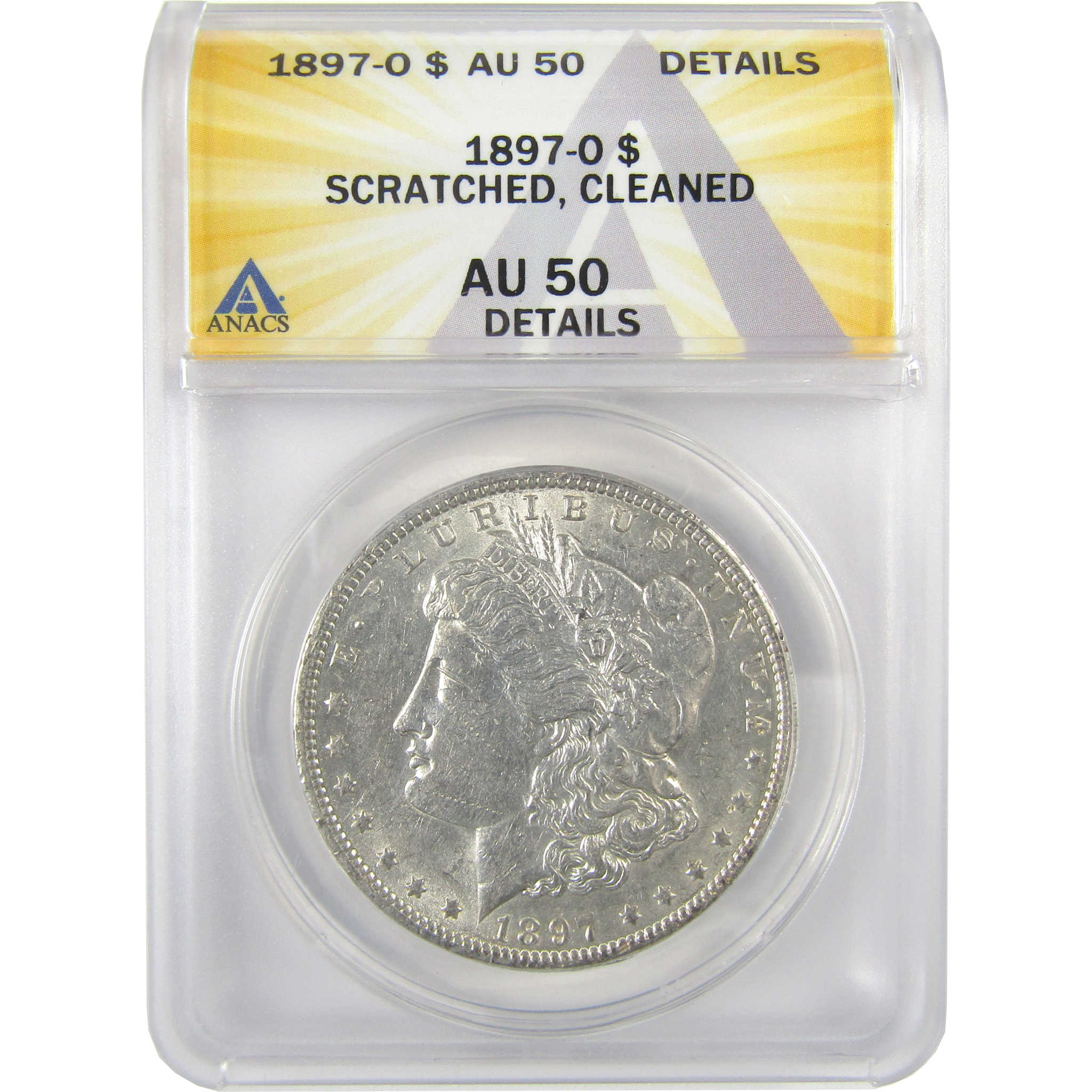 1897 O Morgan Dollar AU 50 Details ANACS Silver $1 Coin SKU:I19219 - Morgan coin - Morgan silver dollar - Morgan silver dollar for sale - Profile Coins &amp; Collectibles