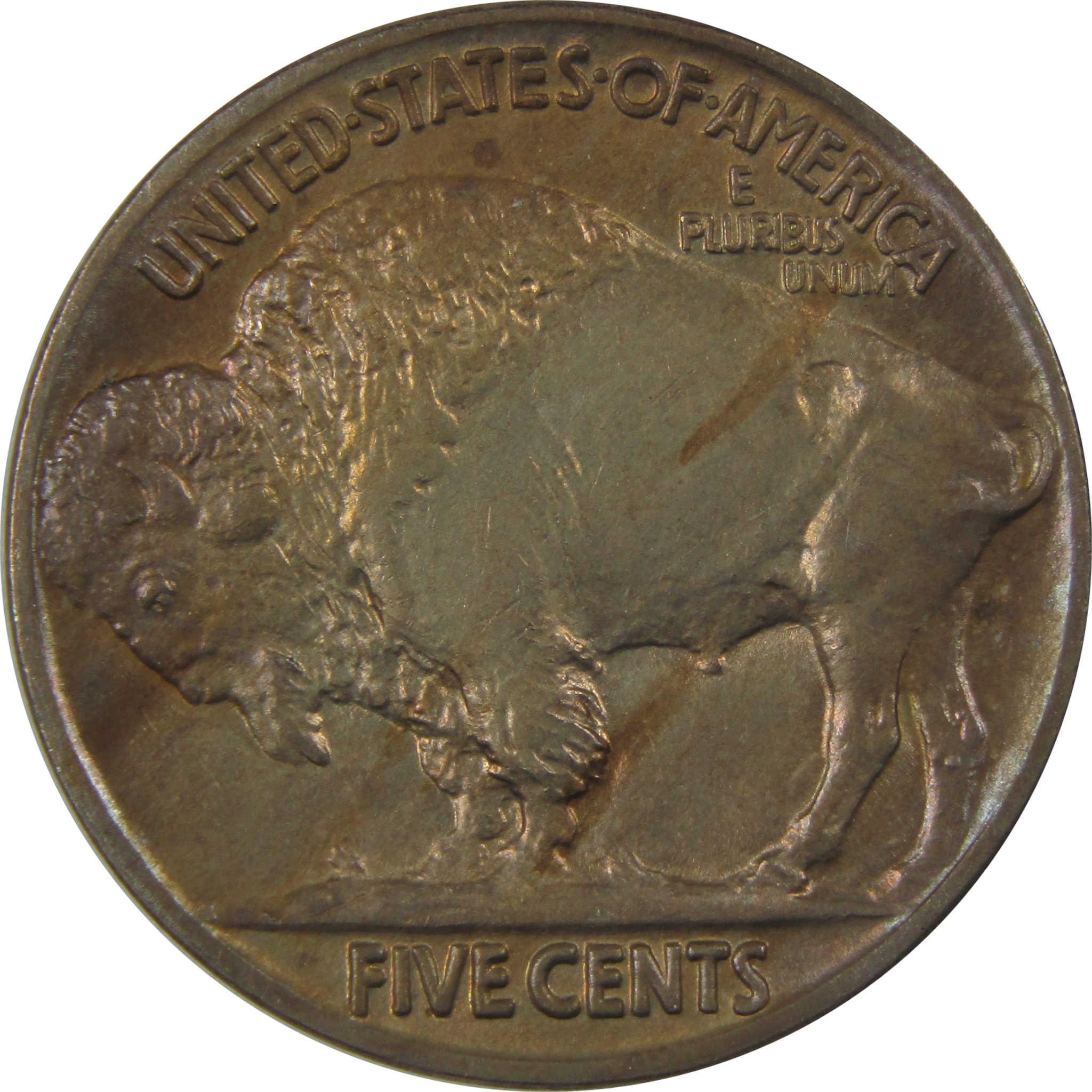 1913 Type 2 Buffalo Nickel BU Choice Uncirculated Toned SKU:I24055