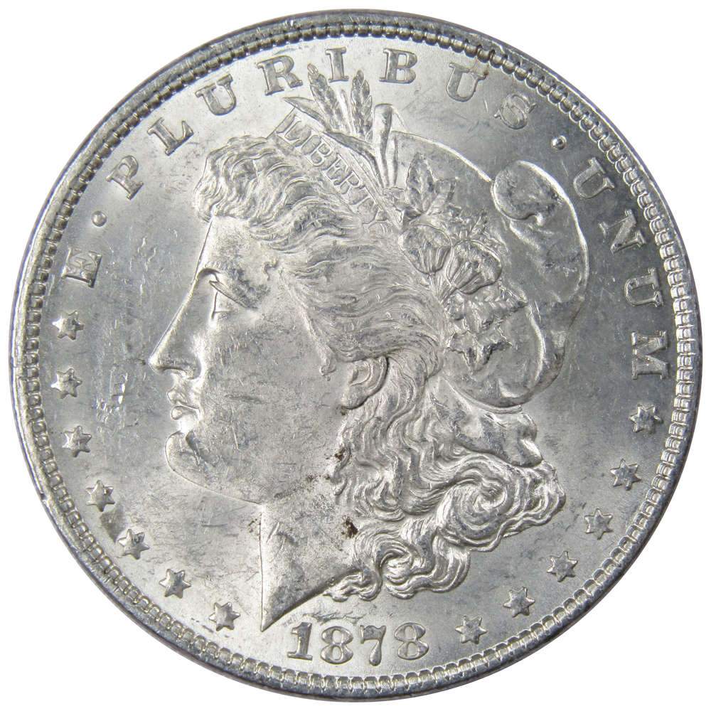 1878 7TF Rev 78 Morgan Dollar AU About Uncirculated 90% Silver $1 Coin