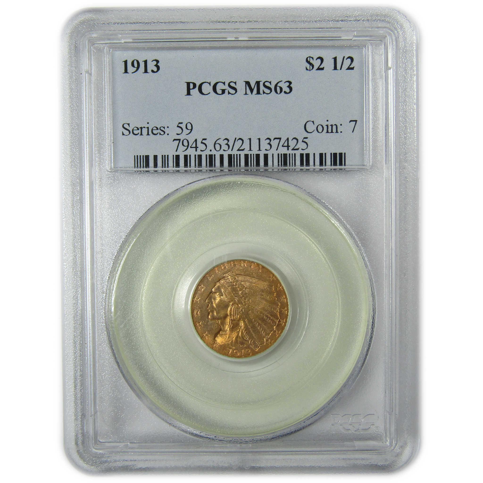 1913 Indian Head Gold Quarter Eagle MS 63 PCGS Uncirculated SKU:CP327