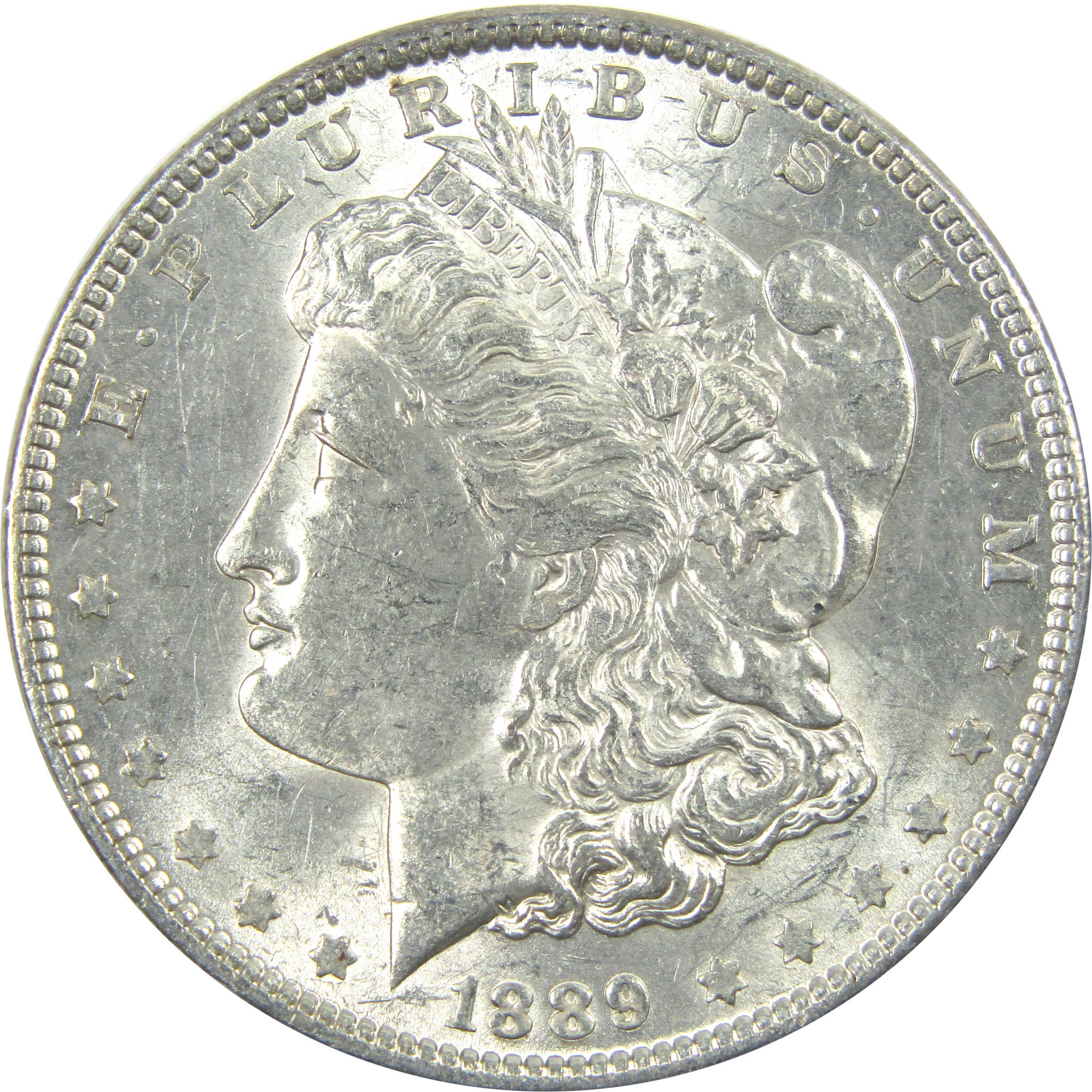 1889 Morgan Dollar AU About Uncirculated Silver $1 Coin SKU:I15414 - Morgan coin - Morgan silver dollar - Morgan silver dollar for sale - Profile Coins &amp; Collectibles