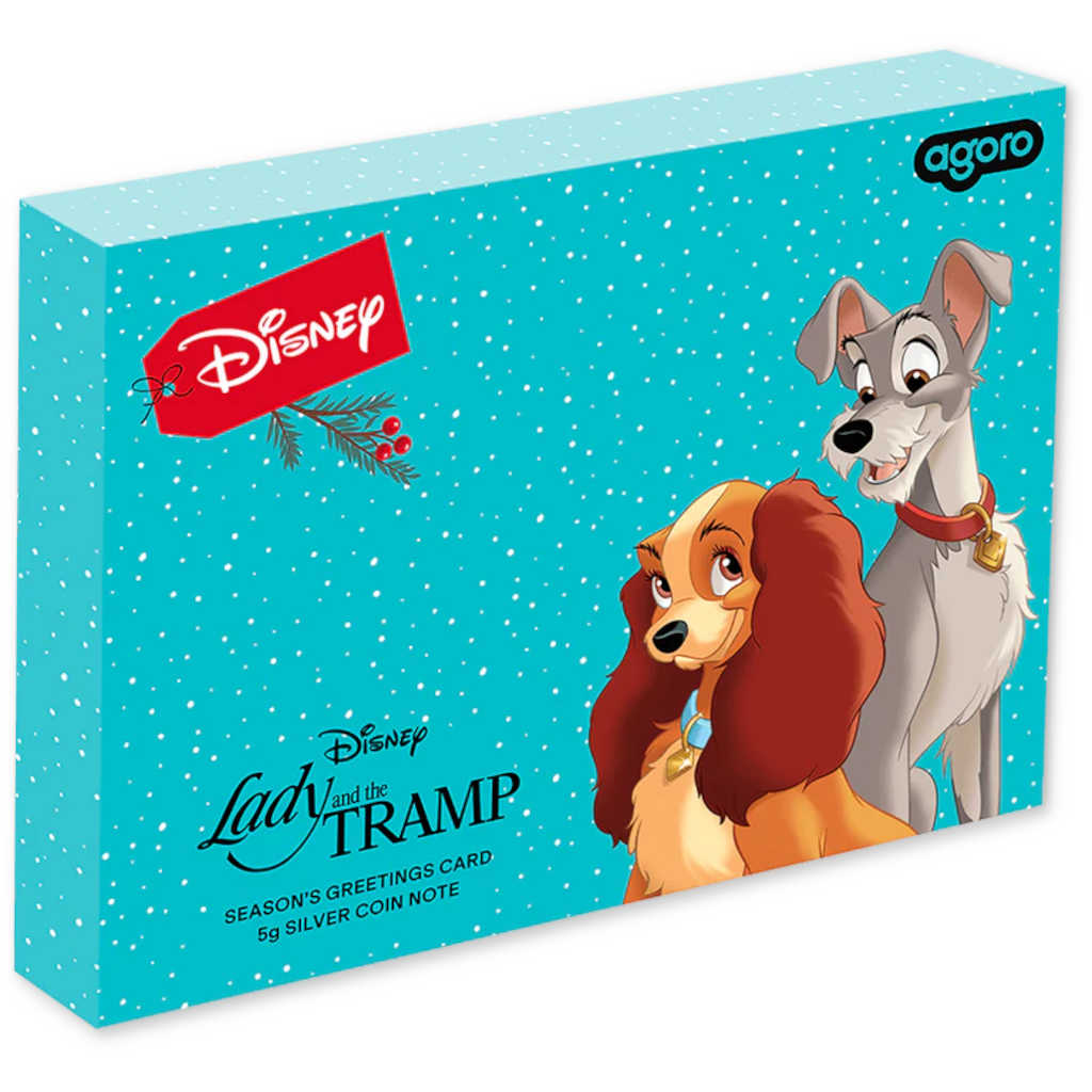 Disney Season's Greetings Lady and the Tramp Silver $1 Note SKU:OPC180