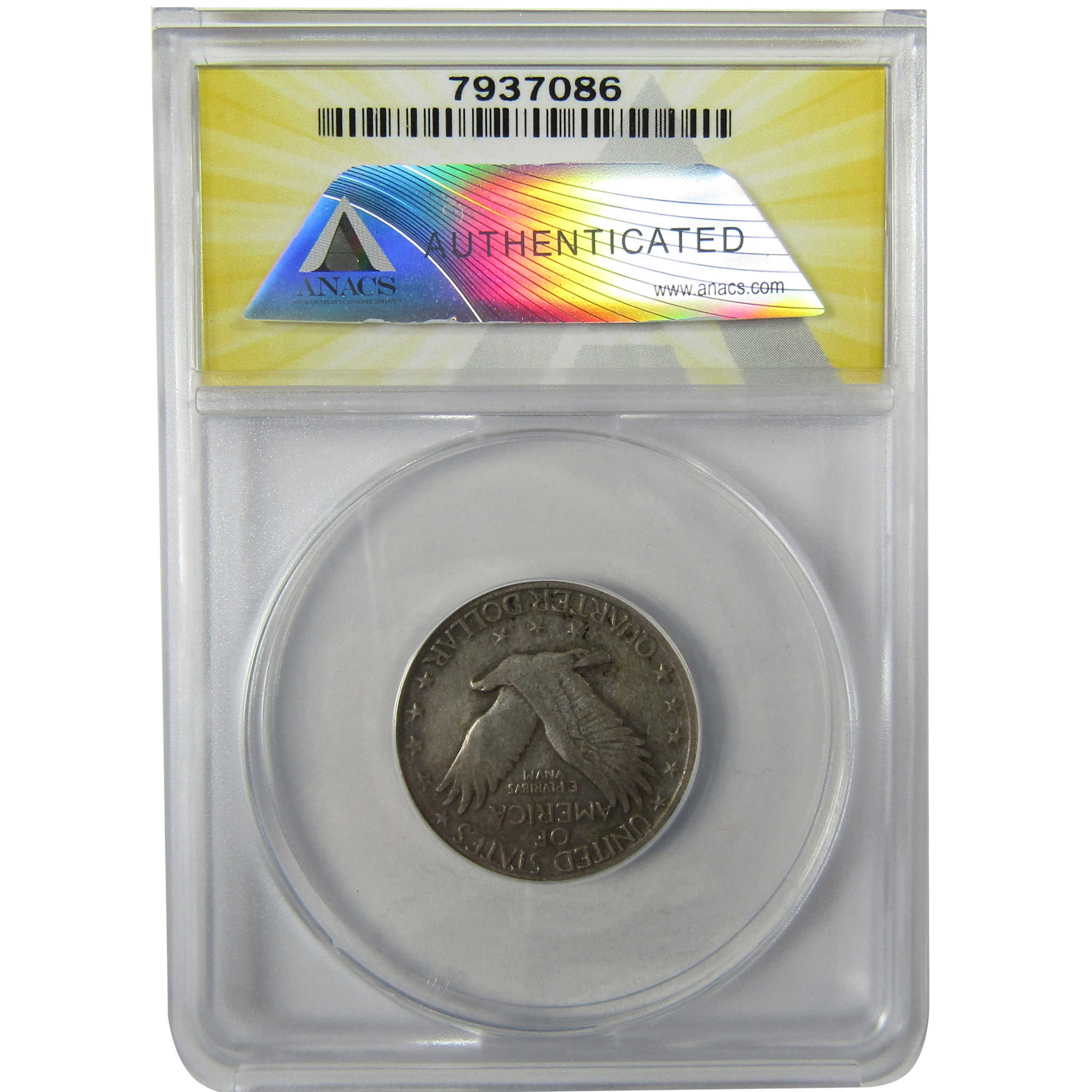 1918 D Standing Liberty Silver Quarter F 15 ANACS 25c Coin SKU:I28001