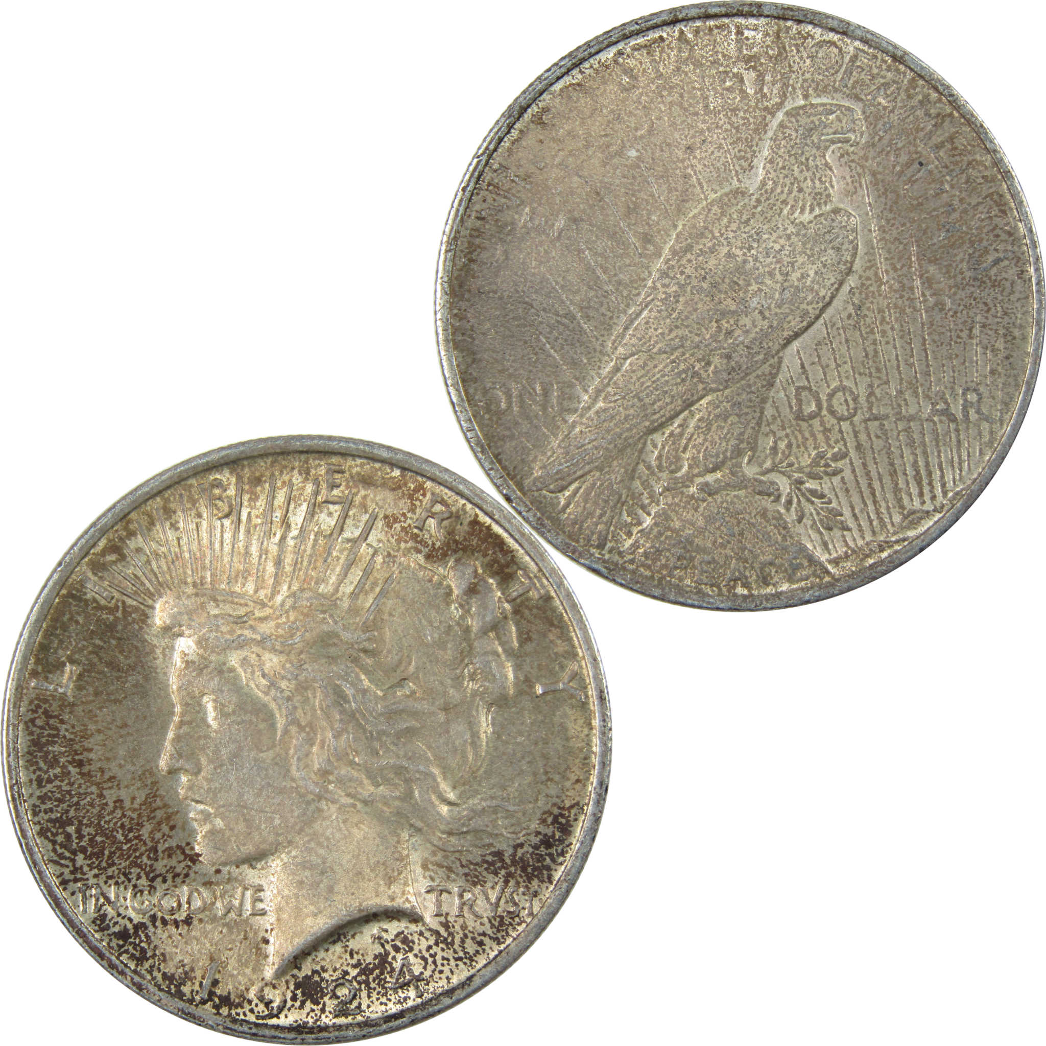 1924 Peace Dollar AU About Uncirculated Silver $1 Coin SKU:I15097