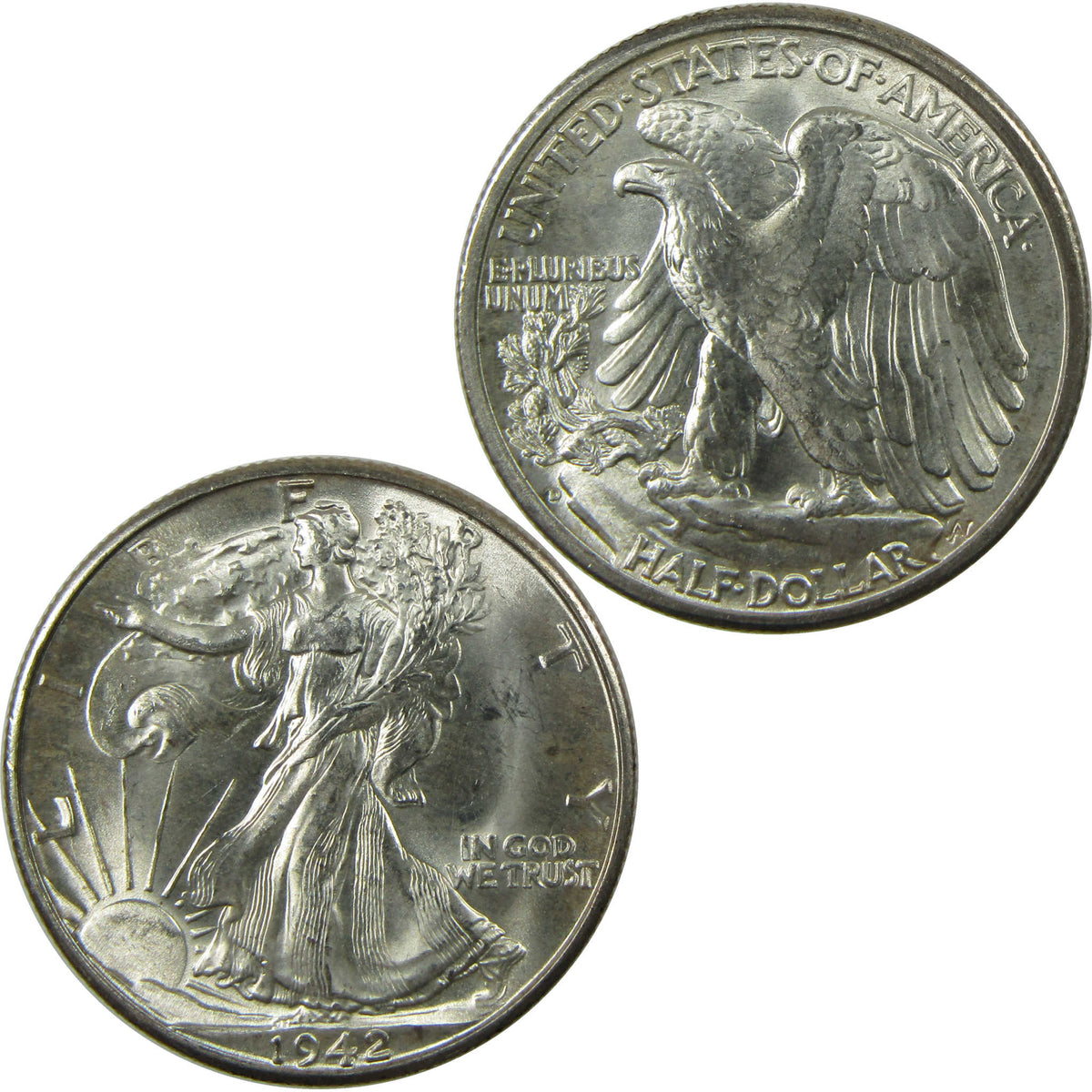 1942 D Liberty Walking Silver Half Dollar BU Choice Uncirculated Coin