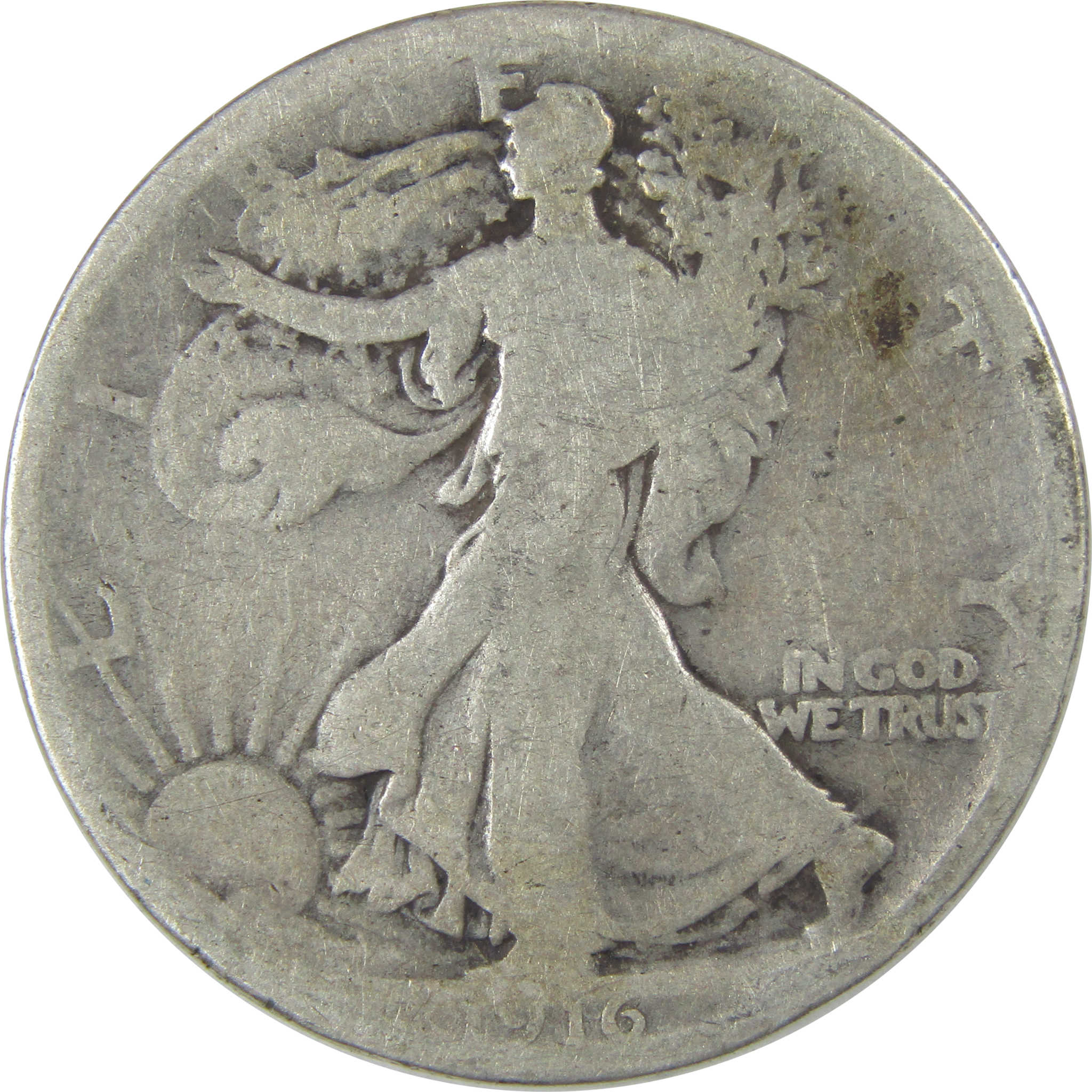 1916 Liberty Walking Half Dollar G Good Silver 50c Coin SKU:CP13