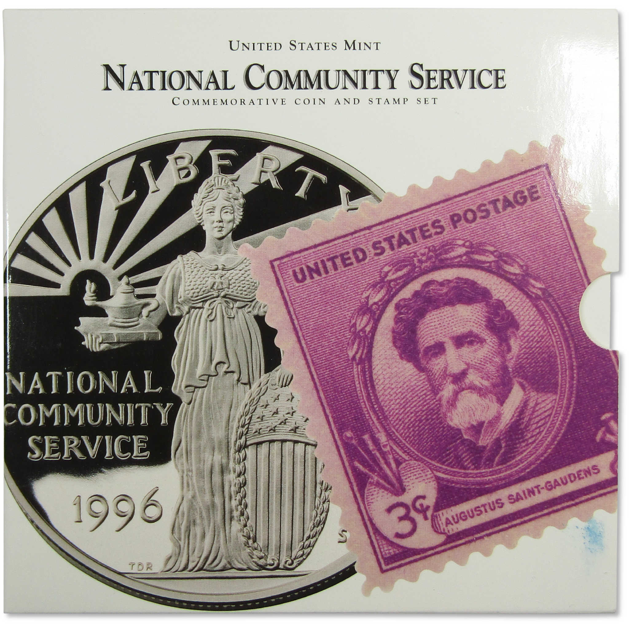 1996 S National Community Service Coin and Stamp Set OGP SKU:CP324