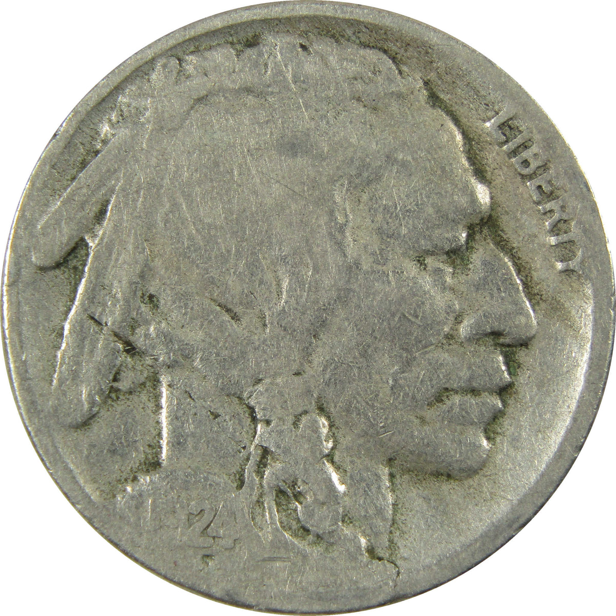1924 S Indian Head Buffalo Nickel AG About Good 5c Coin SKU:I28608