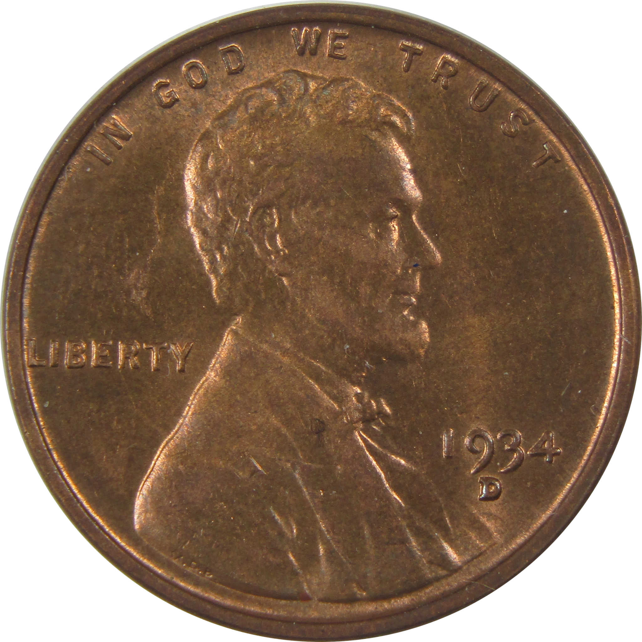 1934 D Lincoln Wheat Cent Uncirculated Mint State Penny SKU:I23757
