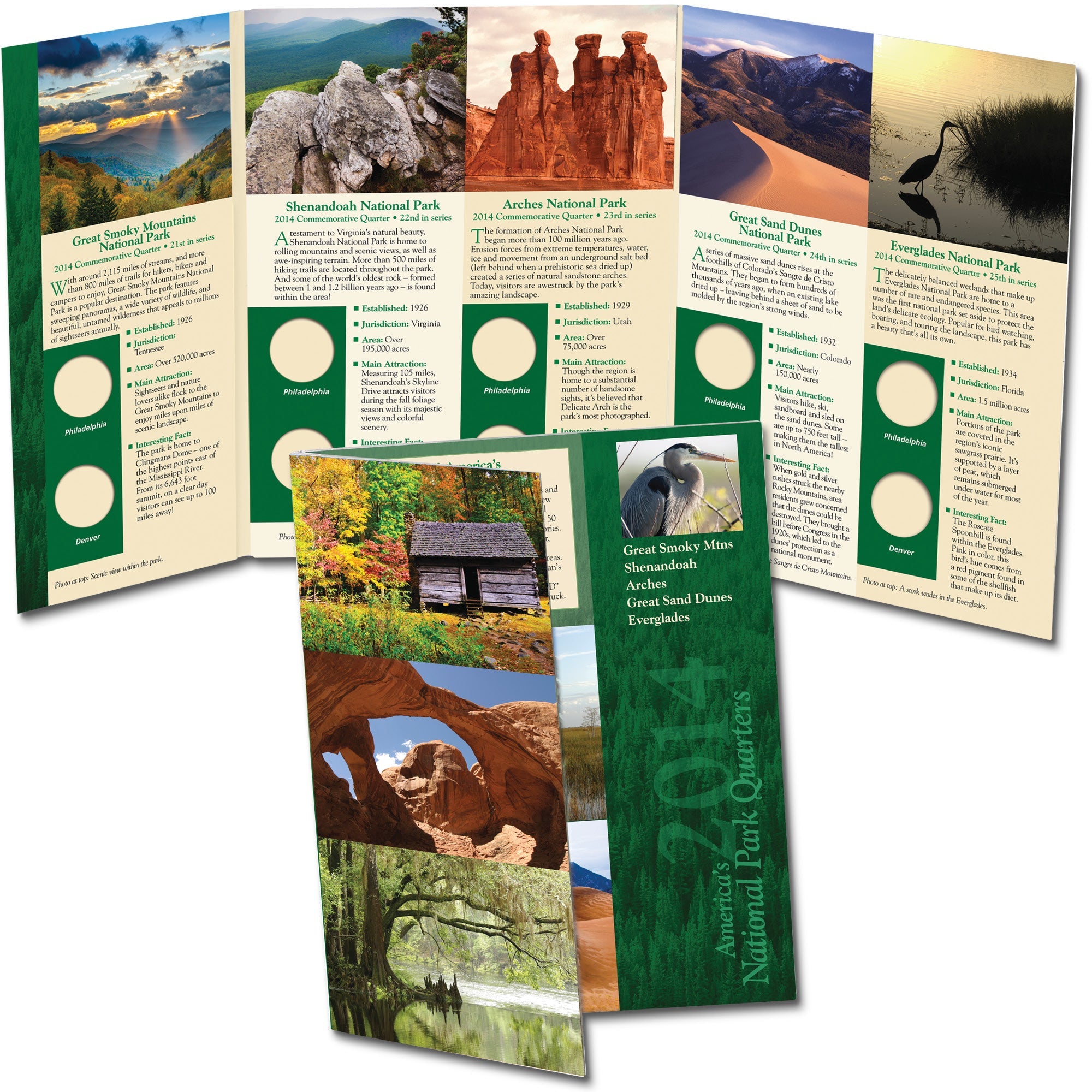 2014 America's National Park Quarter Series Colorful Folder Littleton