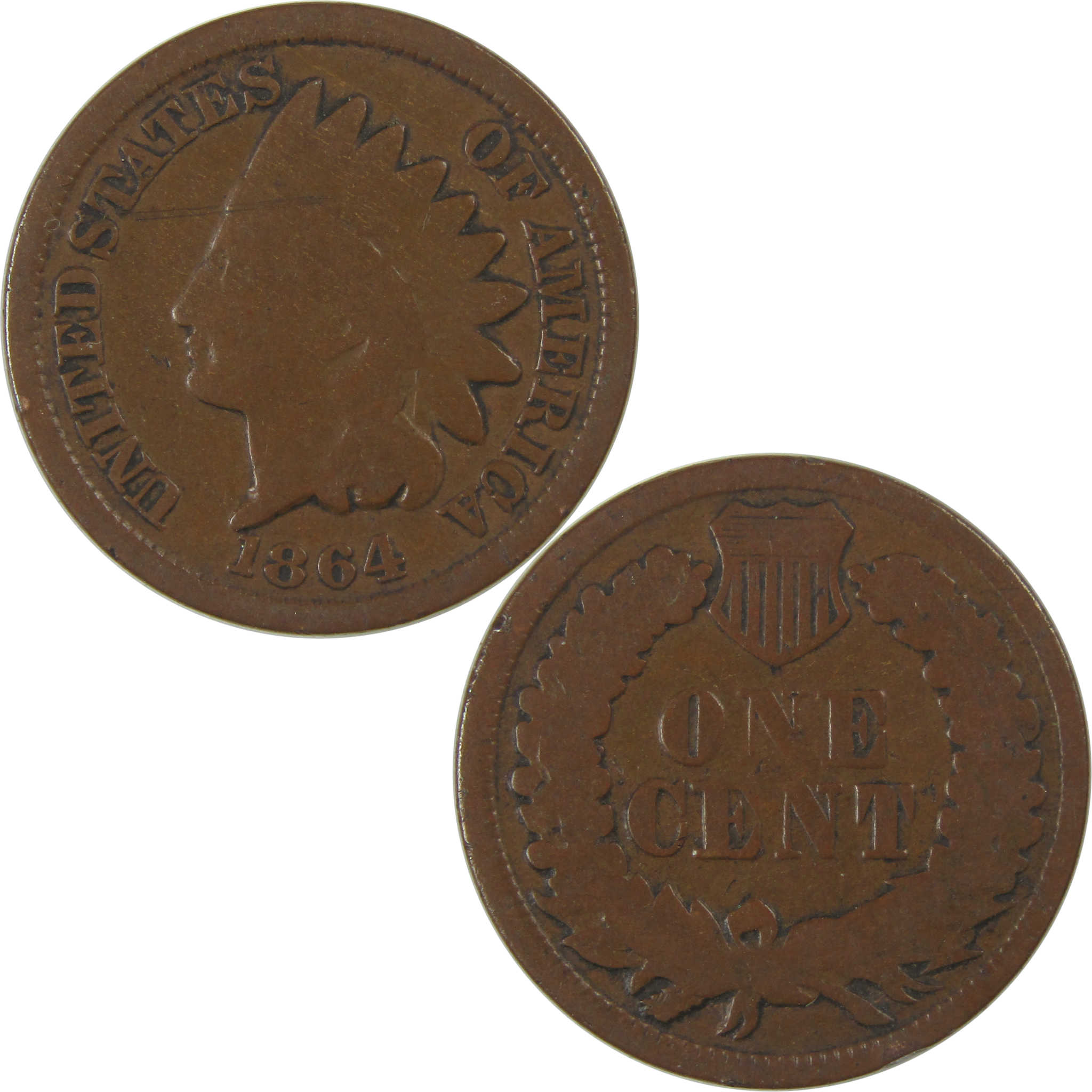 1864 Indian Head Cent G Good Bronze Penny 1c Coin SKU:I23257