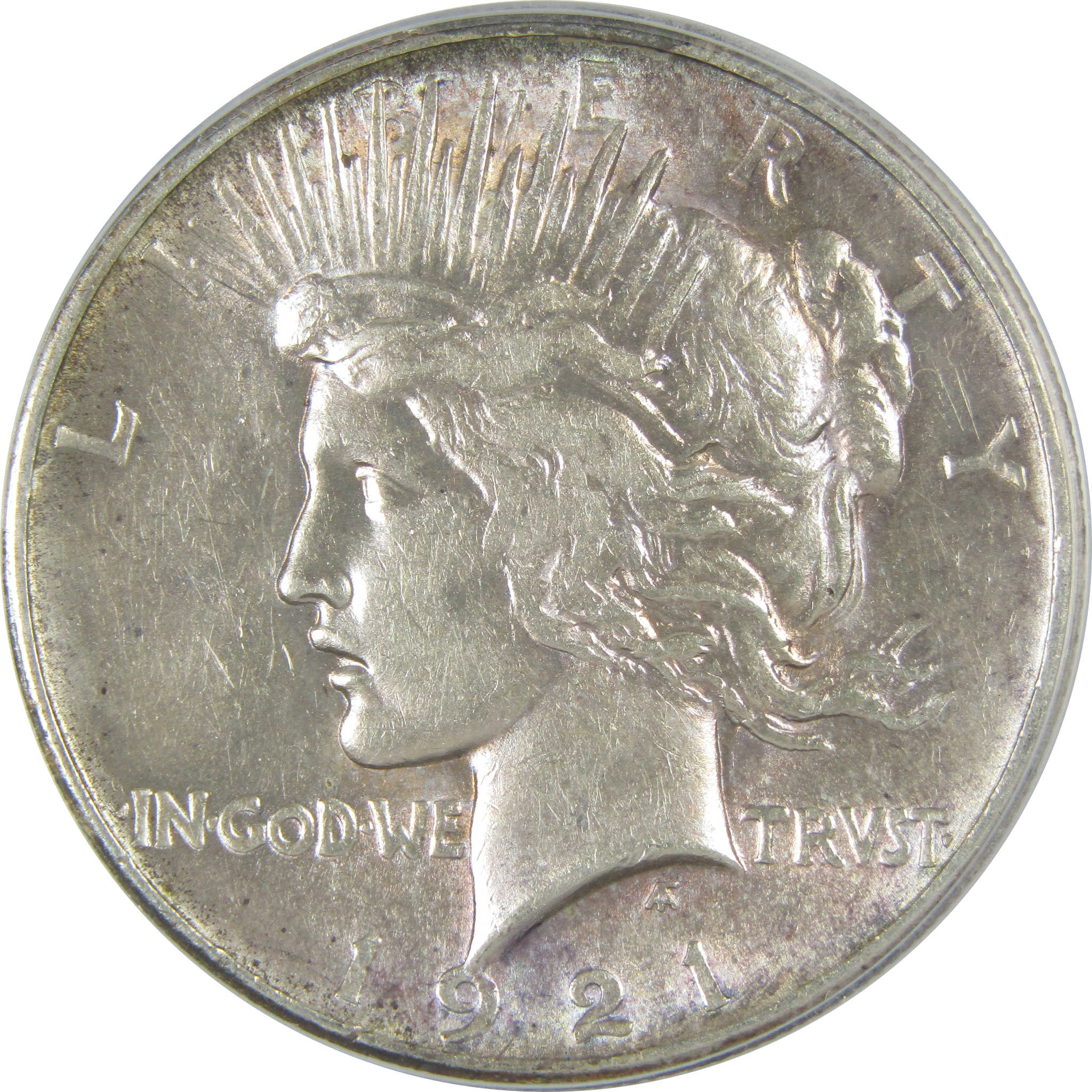 1921 High Relief Peace Dollar AU 55 ANACS Silver $1 Coin SKU:I16385