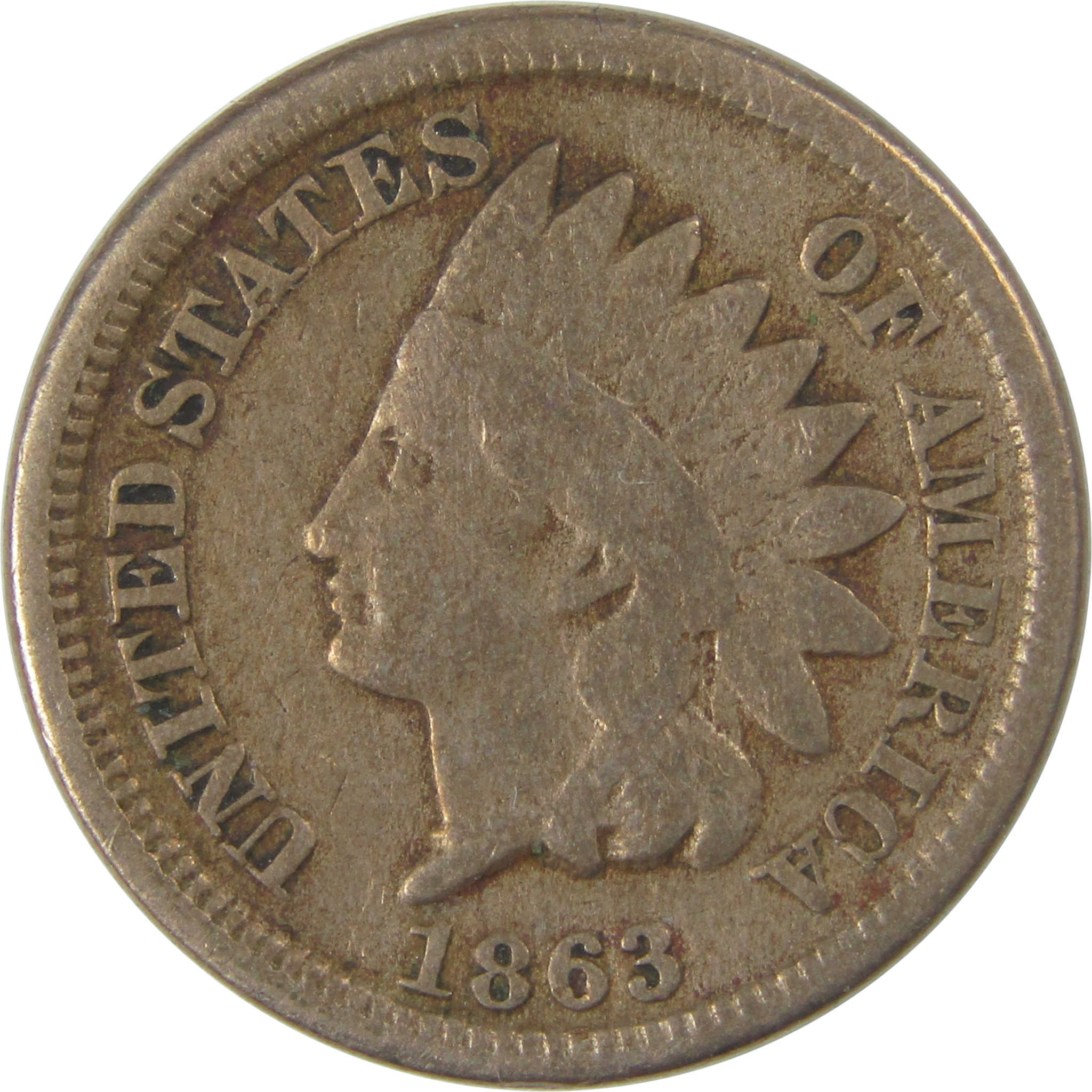 1863 Indian Head Cent G Good Penny 1c Coin SKU:I23269